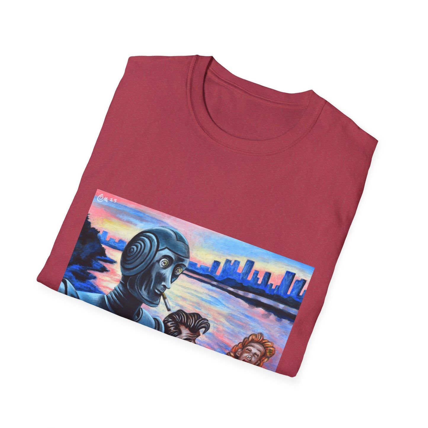 Retro Robot Unisex T-Shirt - Softstyle Graphic Tee for Tech Lovers