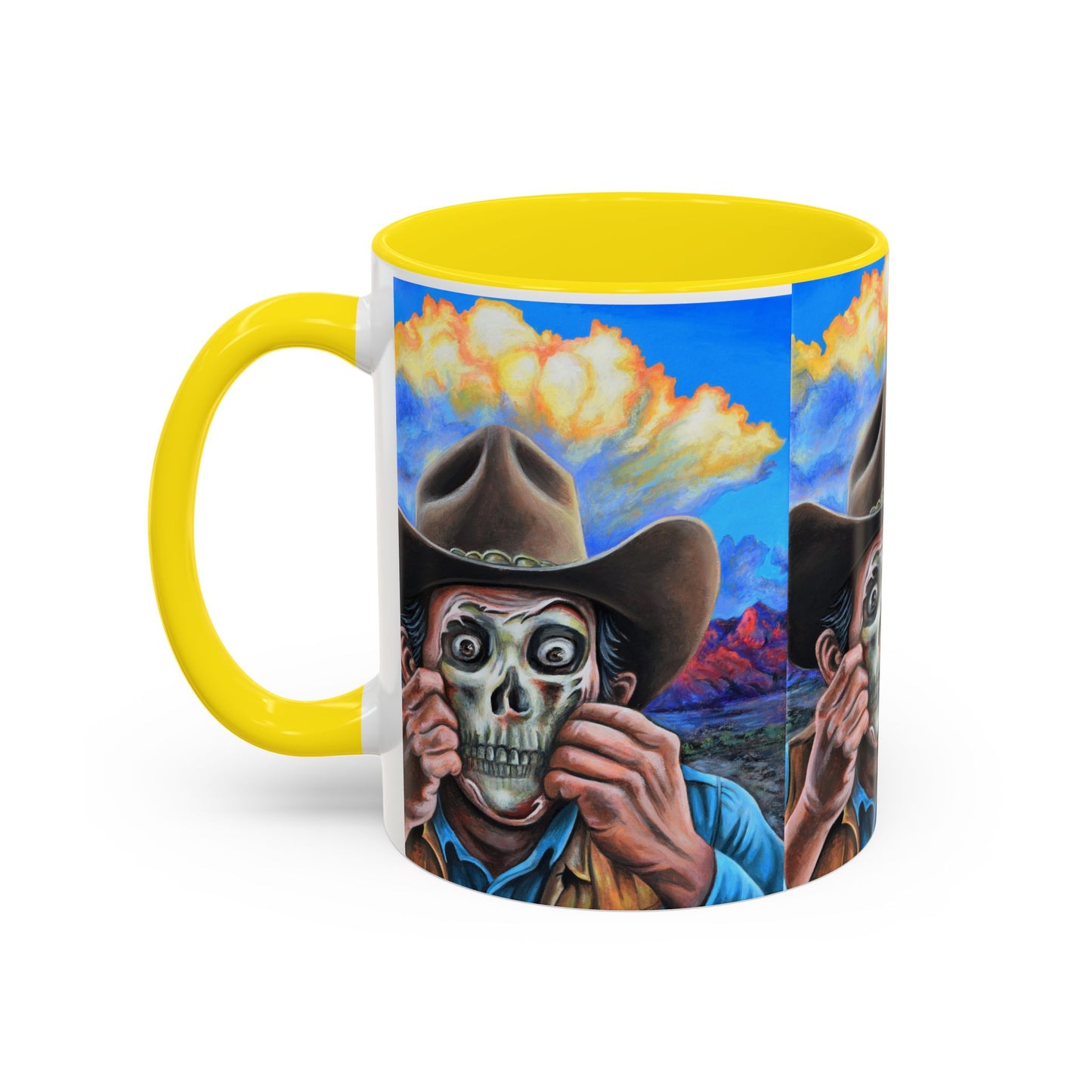 Day of the Dead Accent Coffee Mug, Colorful Skull Design Mug, Halloween Coffee Cup, Gift for Latinos, Unique Art Coffee Mug