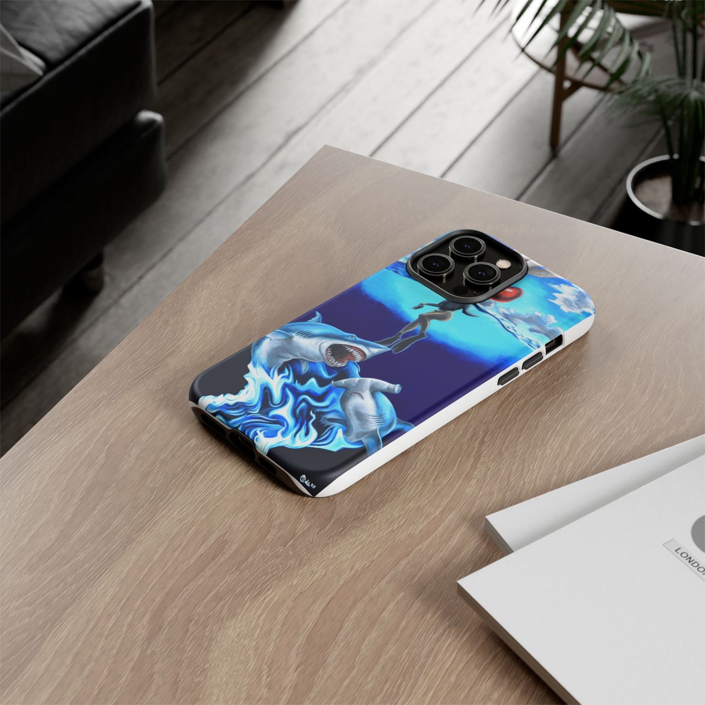 Shark Art Phone Case - Tough Cases, Unique Phone Accessories, Ocean-Inspired Gift, Underwater Art, Fun Phone Cover, Beach Lover Gift