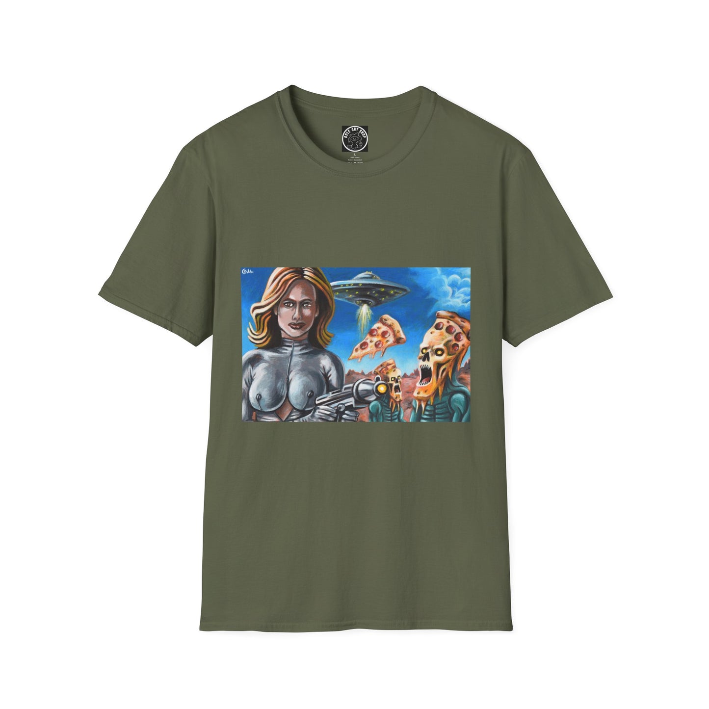 Alien Pizza Party Unisex T-Shirt | Fun Graphic Tee | Sci-Fi Humor, Gifts for Nerds, Costume Party, Summer Style