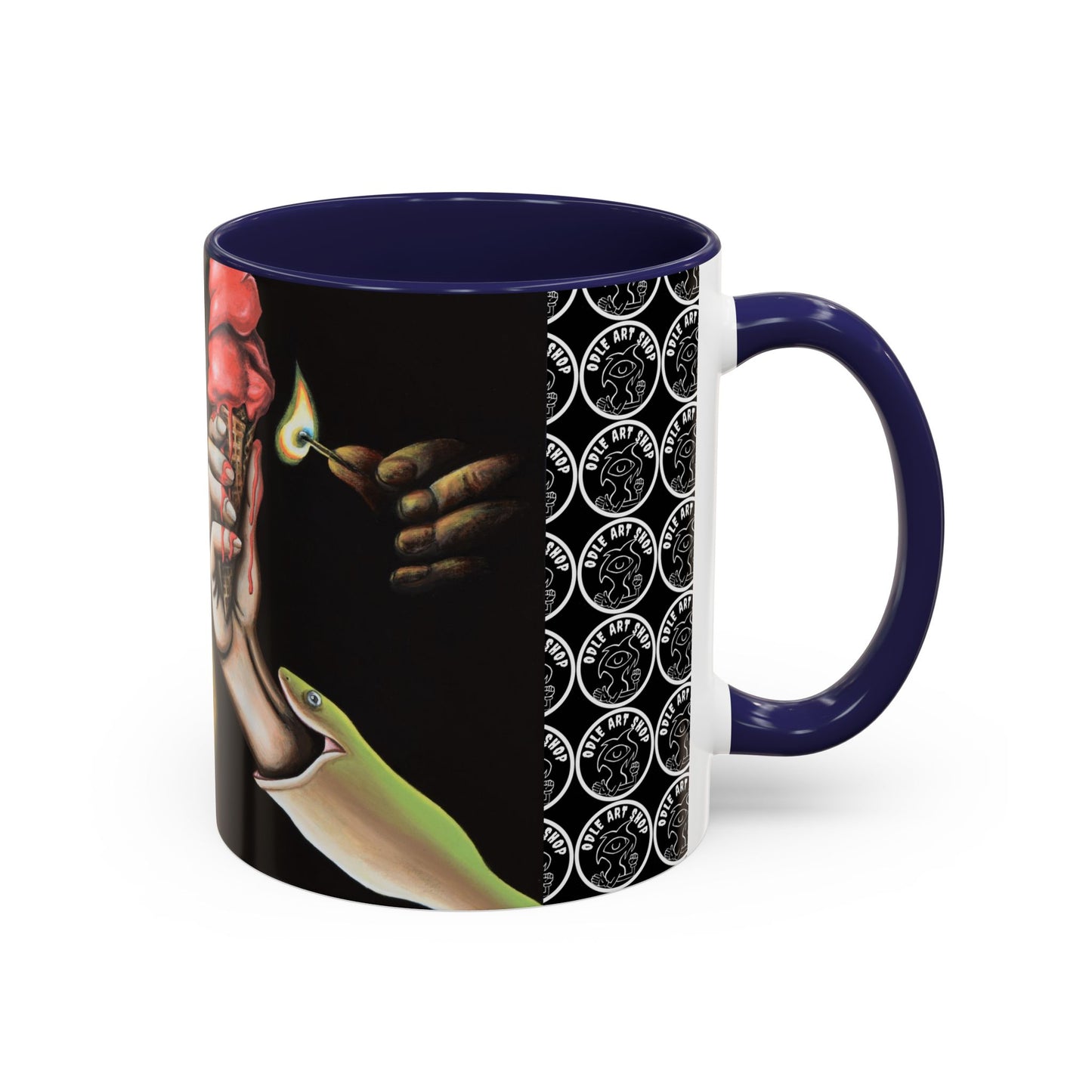 Unique Artistic Accent Coffee Mug with Colorful Ice Cream Design