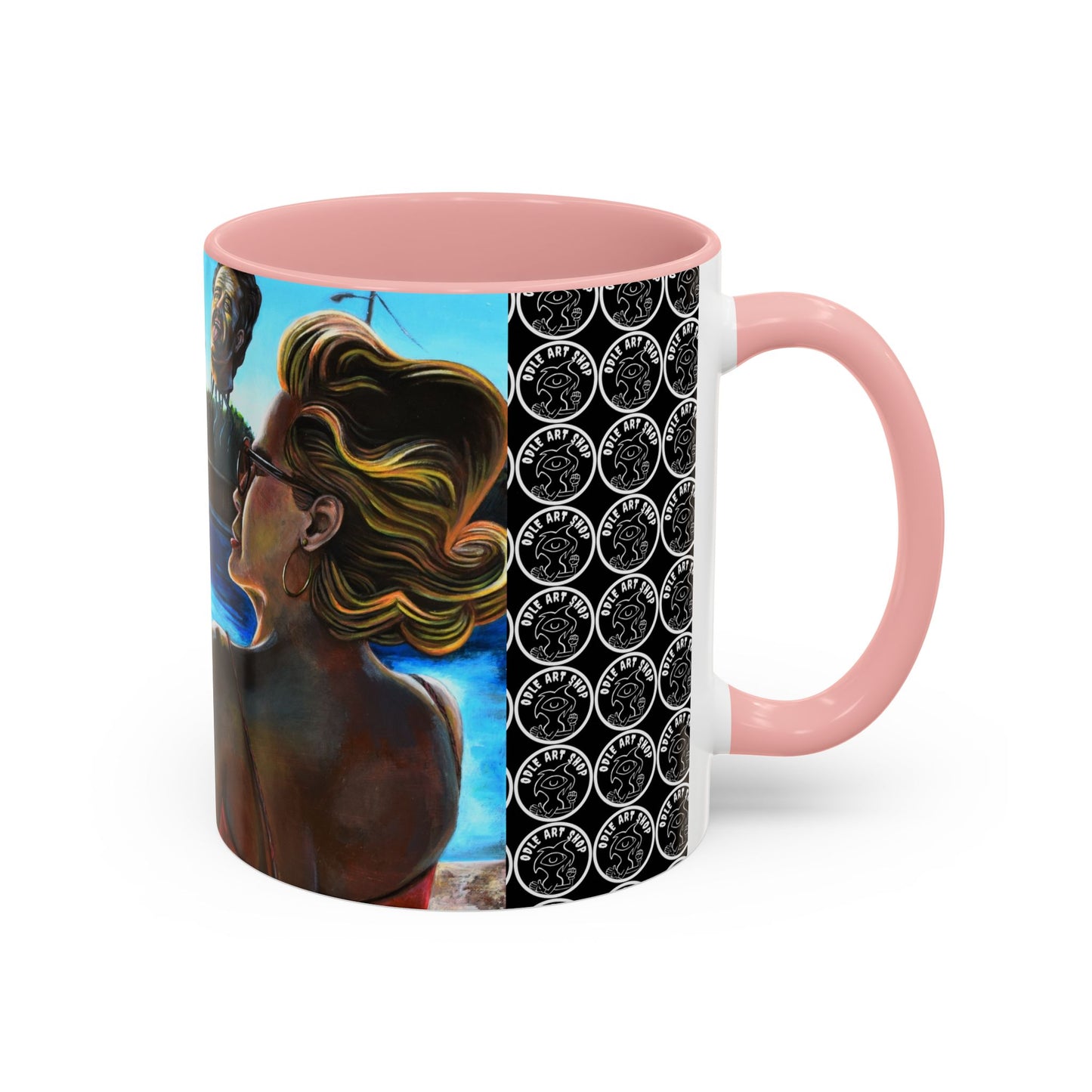 Surreal Poolside Art Coffee Mug — Color Accent 11/15oz
