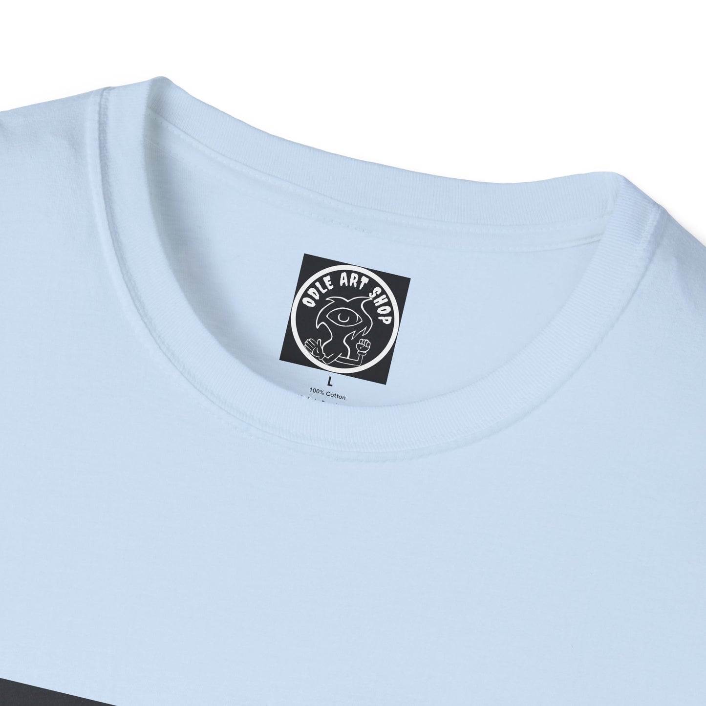 Surreal Smiley Mask Art T-Shirt — Retro TV Night Scene