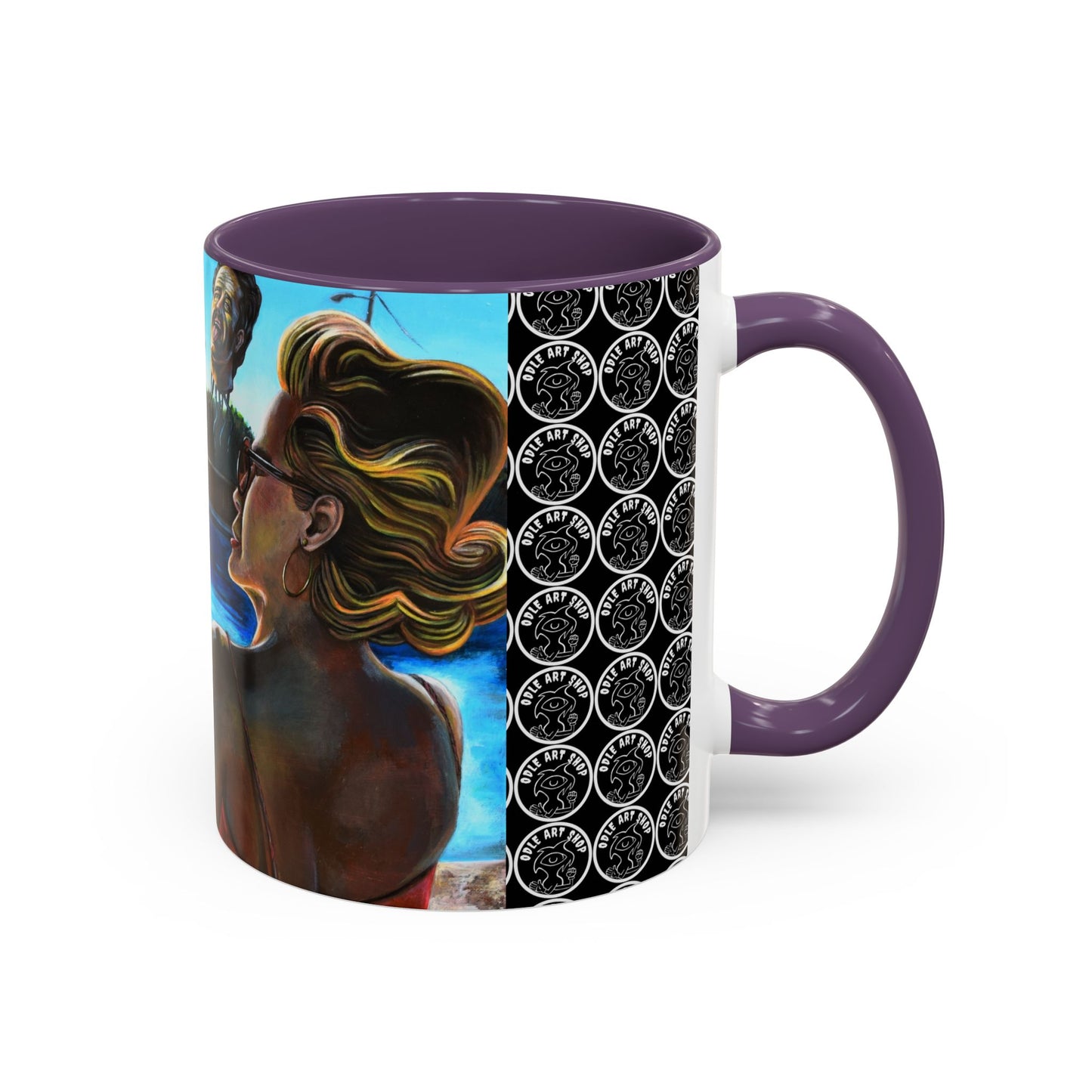 Surreal Poolside Art Coffee Mug — Color Accent 11/15oz