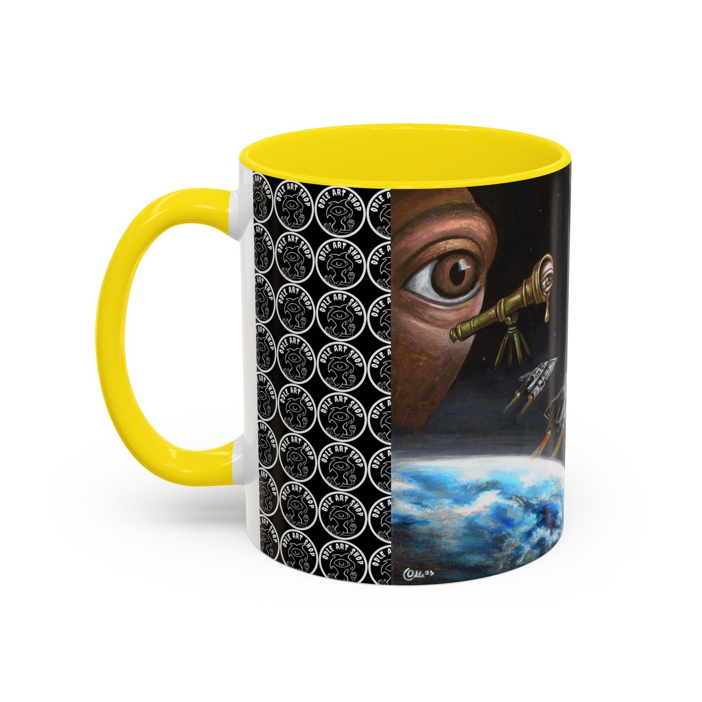 Space Adventure Coffee Mug - Retro Sci‑Fi Crew & Alien Monsters
