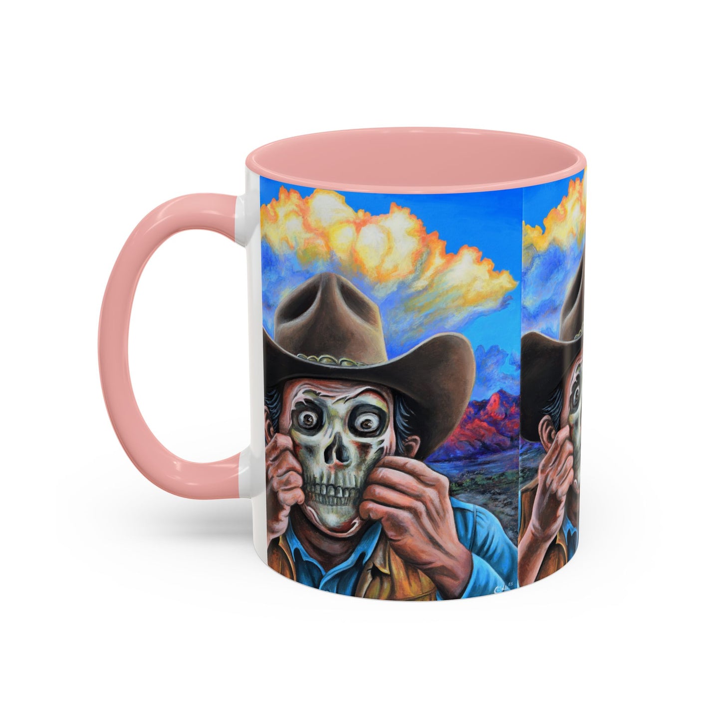 Day of the Dead Accent Coffee Mug, Colorful Skull Design Mug, Halloween Coffee Cup, Gift for Latinos, Unique Art Coffee Mug