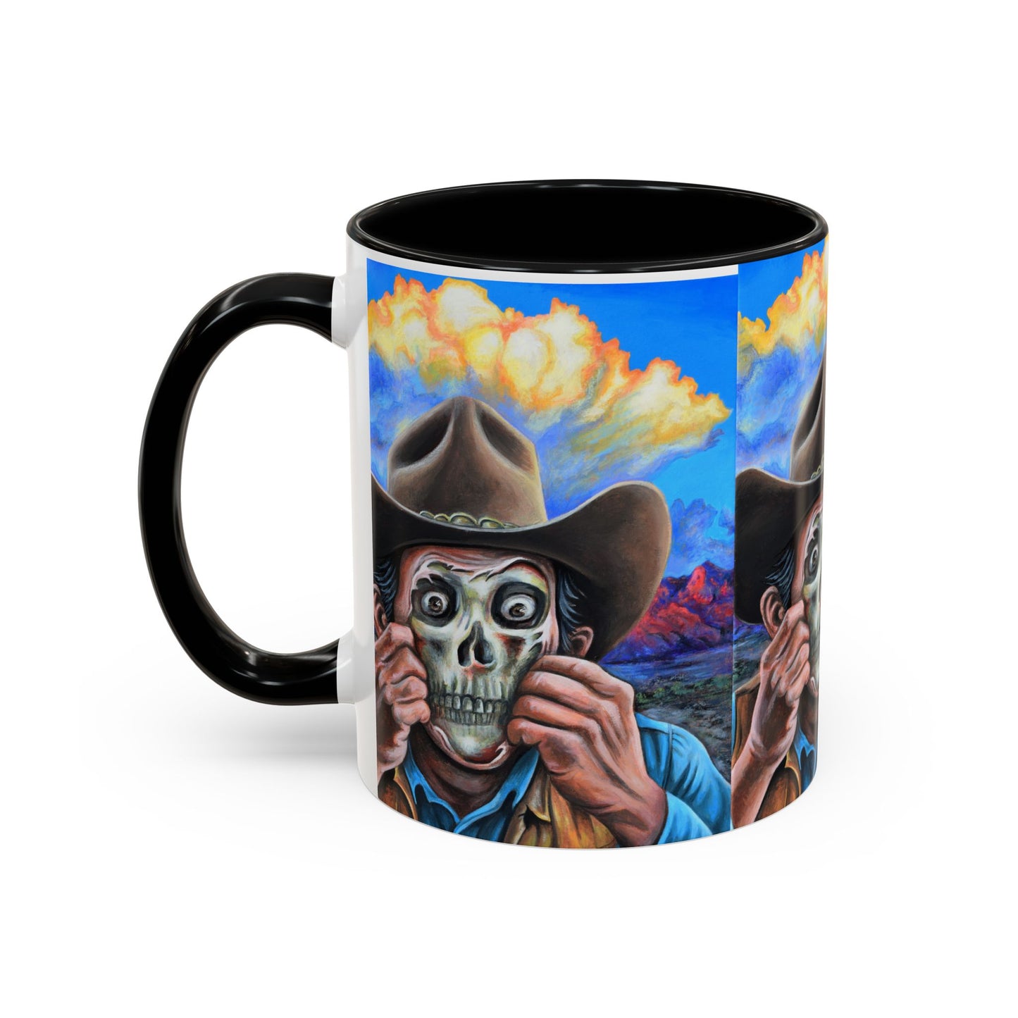 Day of the Dead Accent Coffee Mug, Colorful Skull Design Mug, Halloween Coffee Cup, Gift for Latinos, Unique Art Coffee Mug