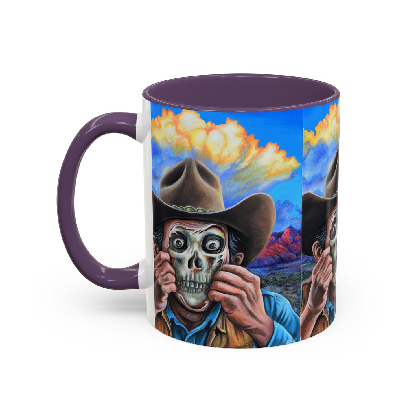 Day of the Dead Accent Coffee Mug, Colorful Skull Design Mug, Halloween Coffee Cup, Gift for Latinos, Unique Art Coffee Mug