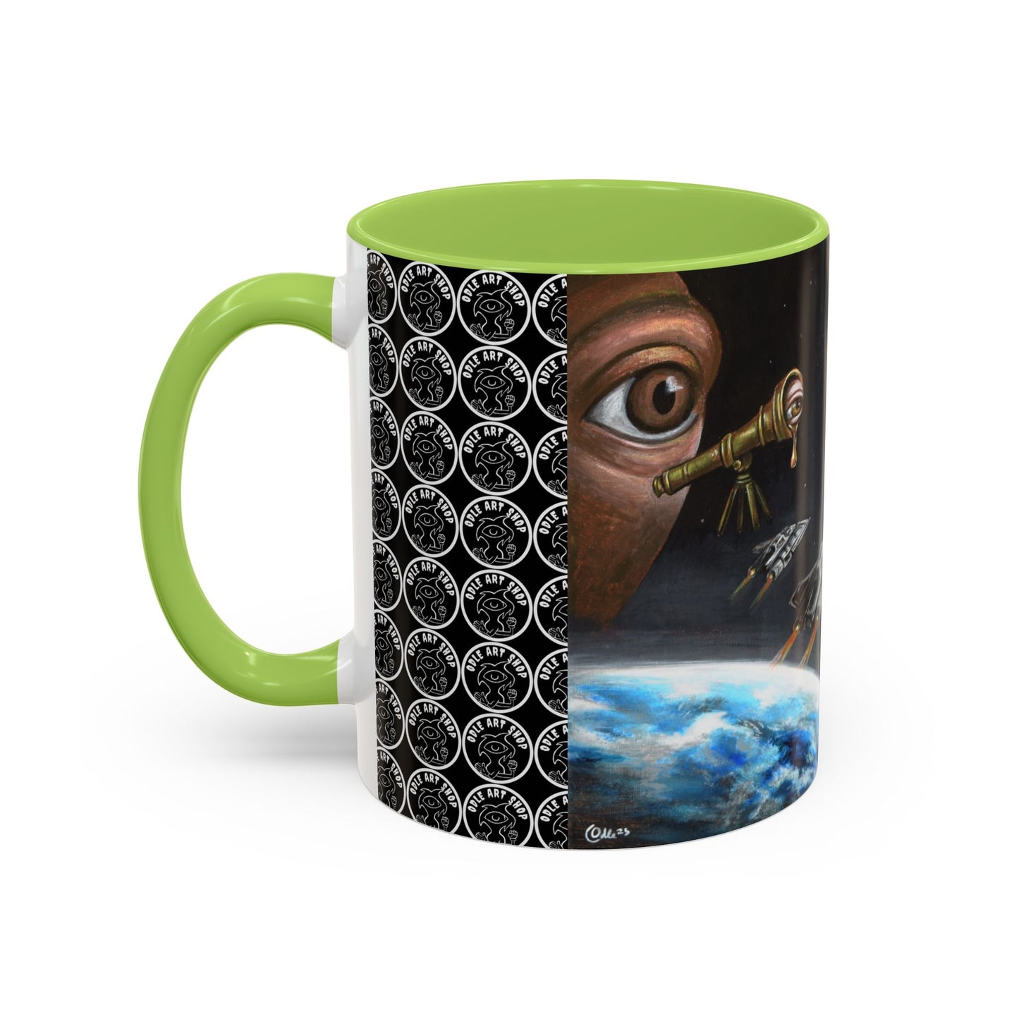 Space Adventure Coffee Mug - Retro Sci‑Fi Crew & Alien Monsters