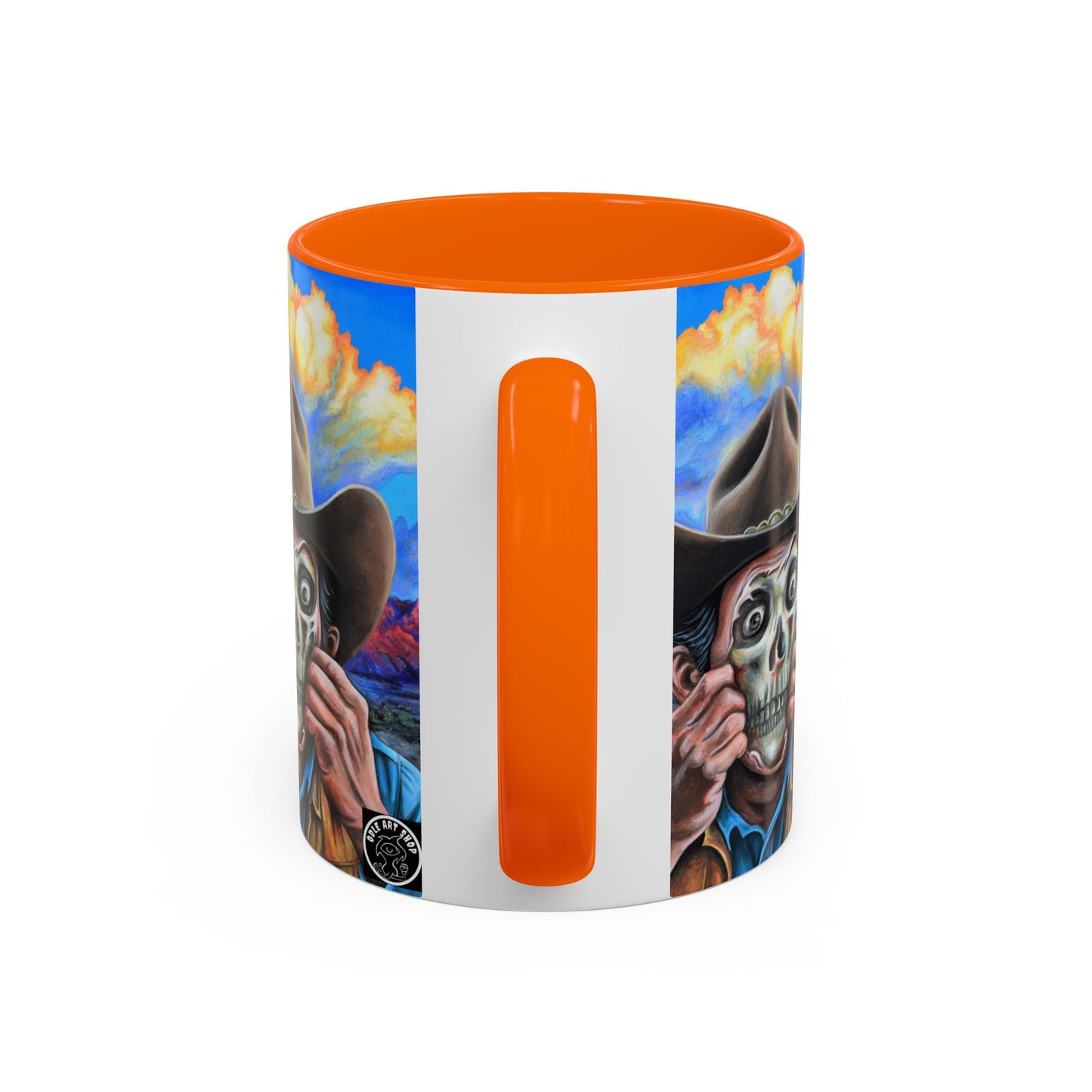 Day of the Dead Accent Coffee Mug, Colorful Skull Design Mug, Halloween Coffee Cup, Gift for Latinos, Unique Art Coffee Mug