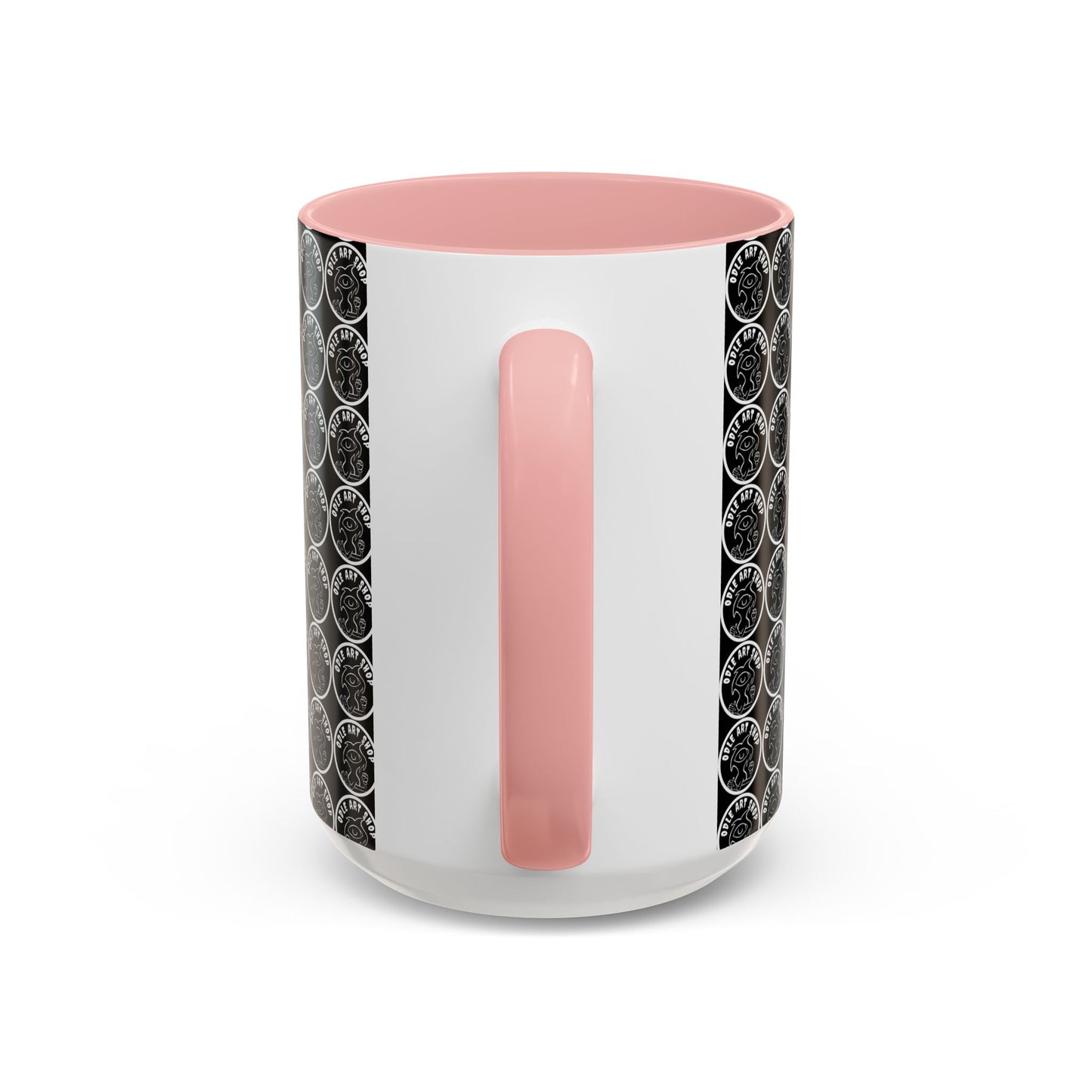 Smiley Mask Art Coffee Mug — Surreal Portrait Accent 11/15oz