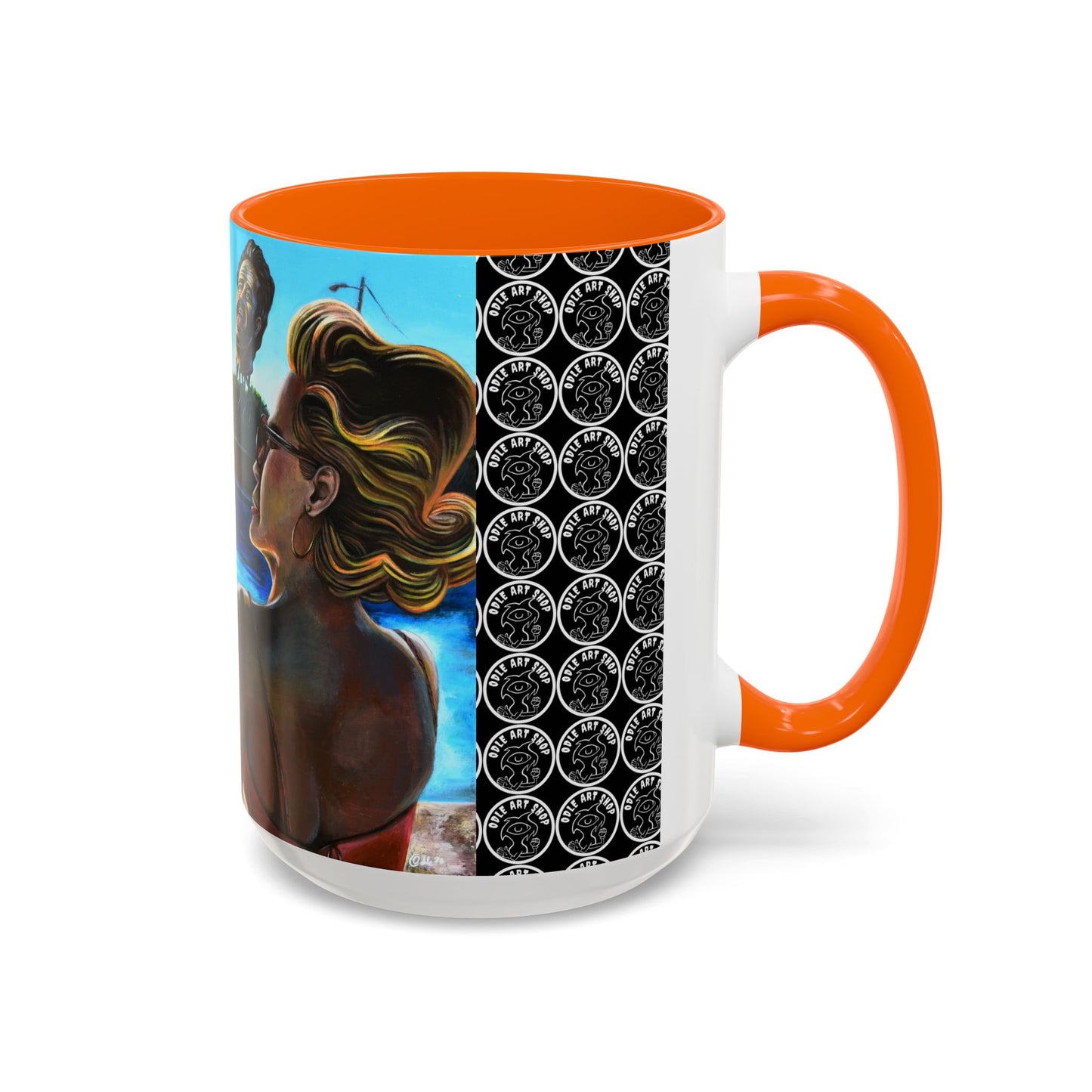 Surreal Poolside Art Coffee Mug — Color Accent 11/15oz