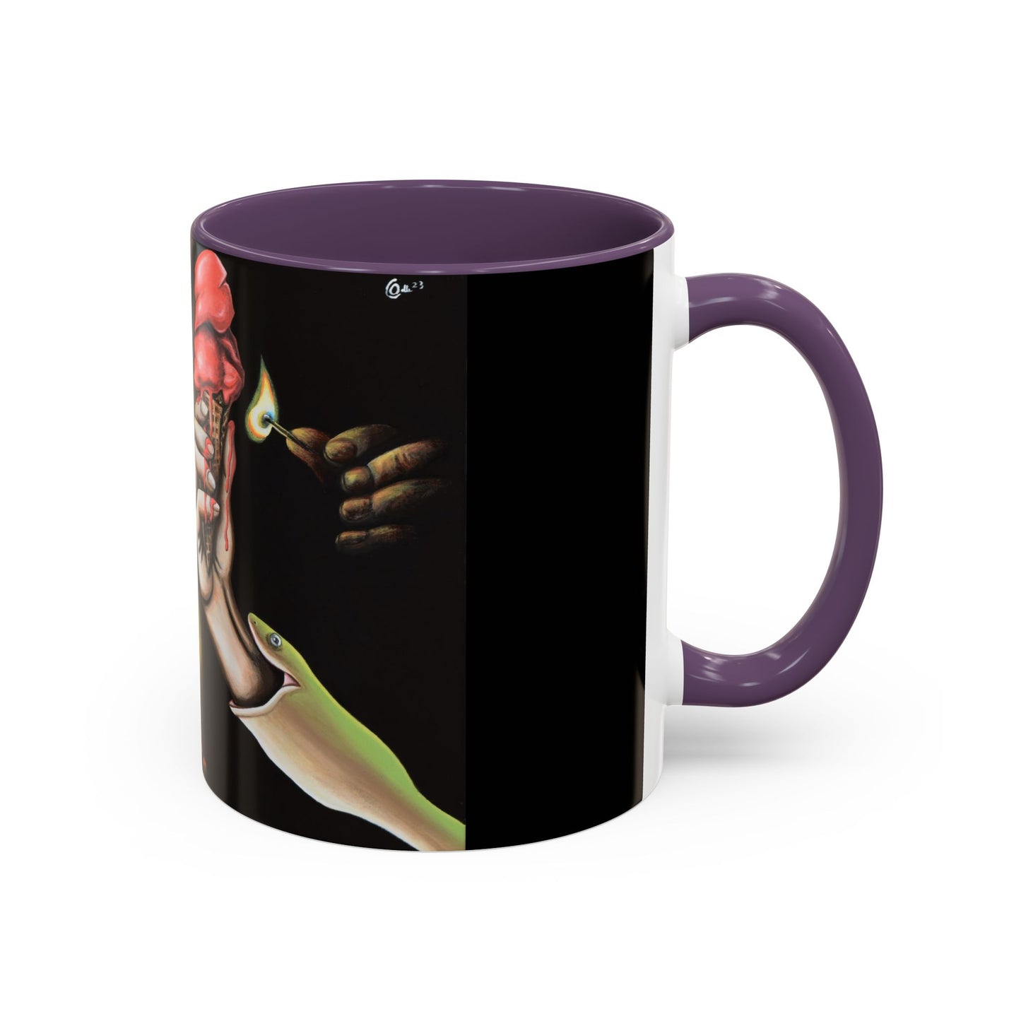 Unique Artistic Accent Coffee Mug with Colorful Ice Cream Design
