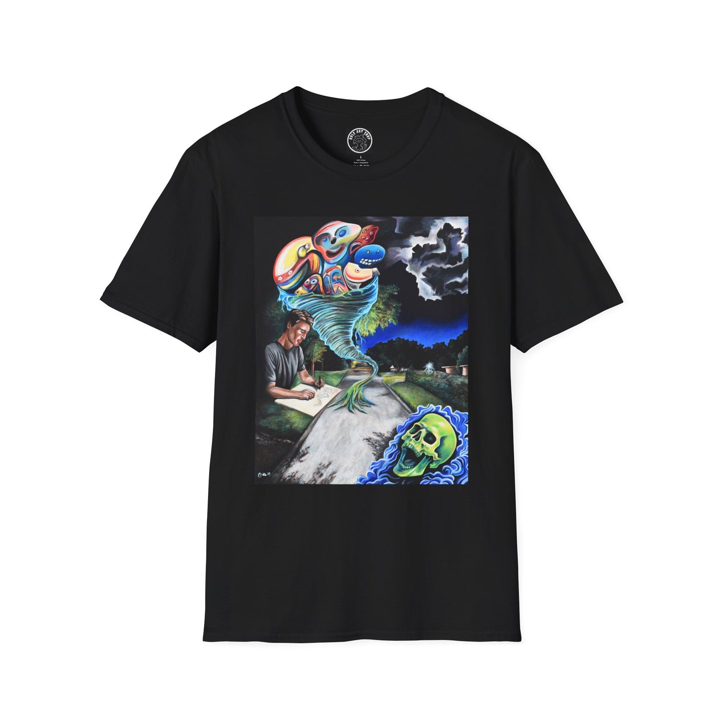 Artistic Unisex Softstyle T-Shirt with Unique Graphic Design, Casual Wear, Graphic Tee, Gift for Art Lovers, Comfortable & Stylish