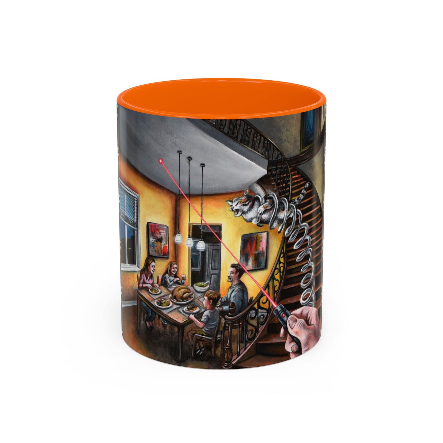 Surreal Dinner Party Accent Coffee Mug — Whimsical Art Coffee Cup (11/15oz)