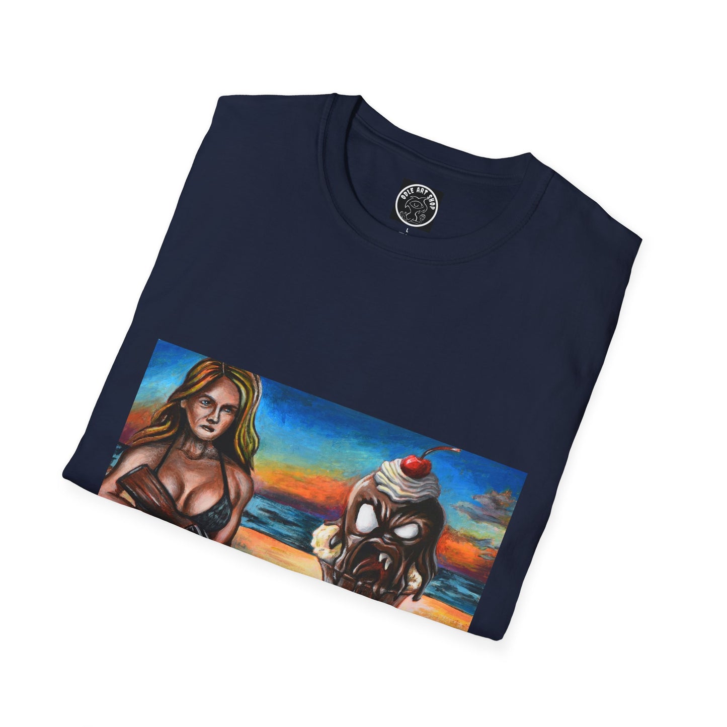 Beach Vibes Graphic Tee, Casual Summer Shirt, Unisex T-Shirt for Beach Lovers, Fun Graphic Shirt, Unique Ice Cream Art