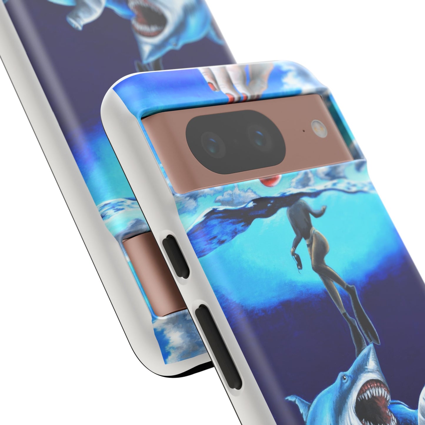 Shark Art Phone Case - Tough Cases, Unique Phone Accessories, Ocean-Inspired Gift, Underwater Art, Fun Phone Cover, Beach Lover Gift