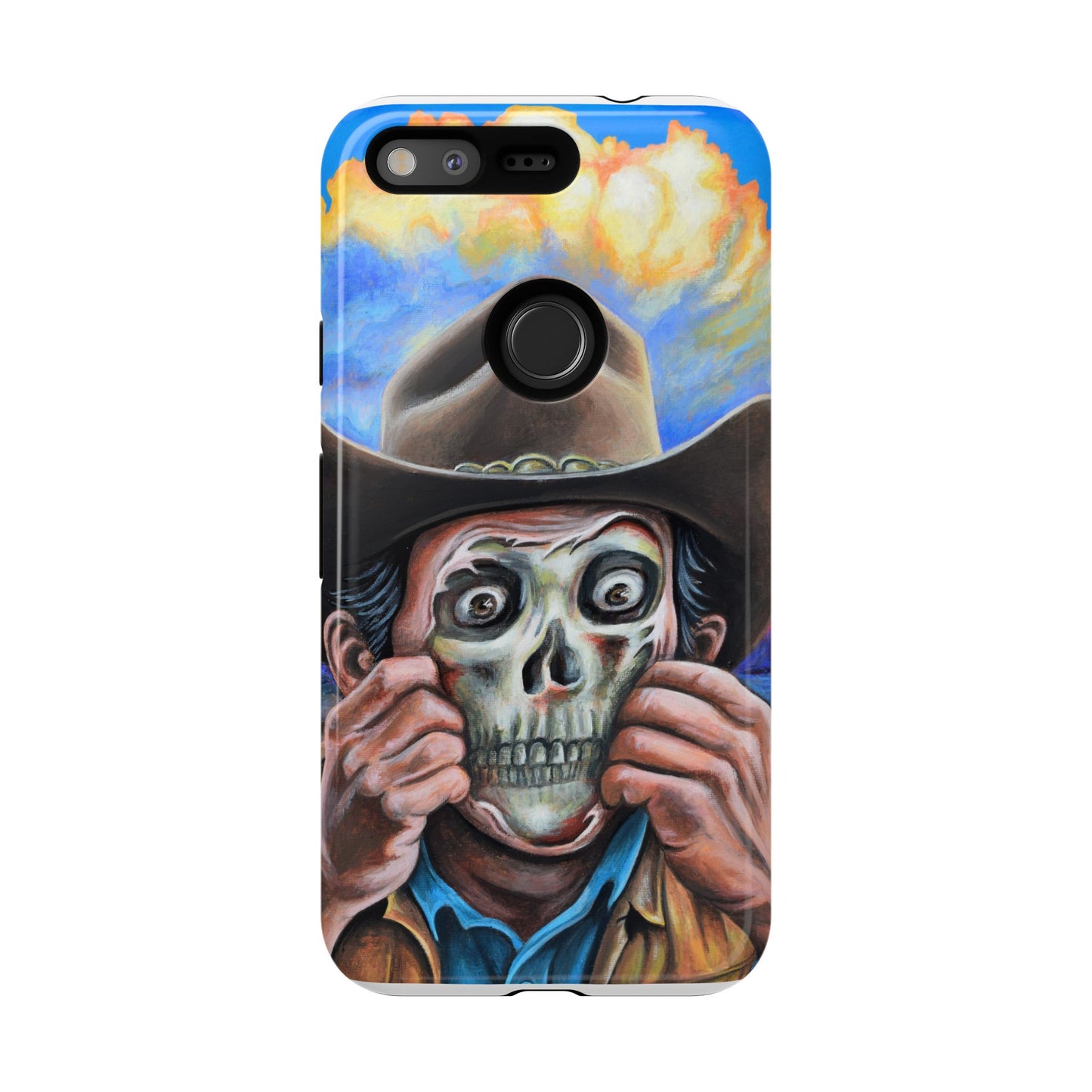Skull Cowboy Phone Case - Tough Cases with Bold Artwork, Unique Gift for Halloween, Bold Aesthetic, Ideal for Music Lovers, [...]