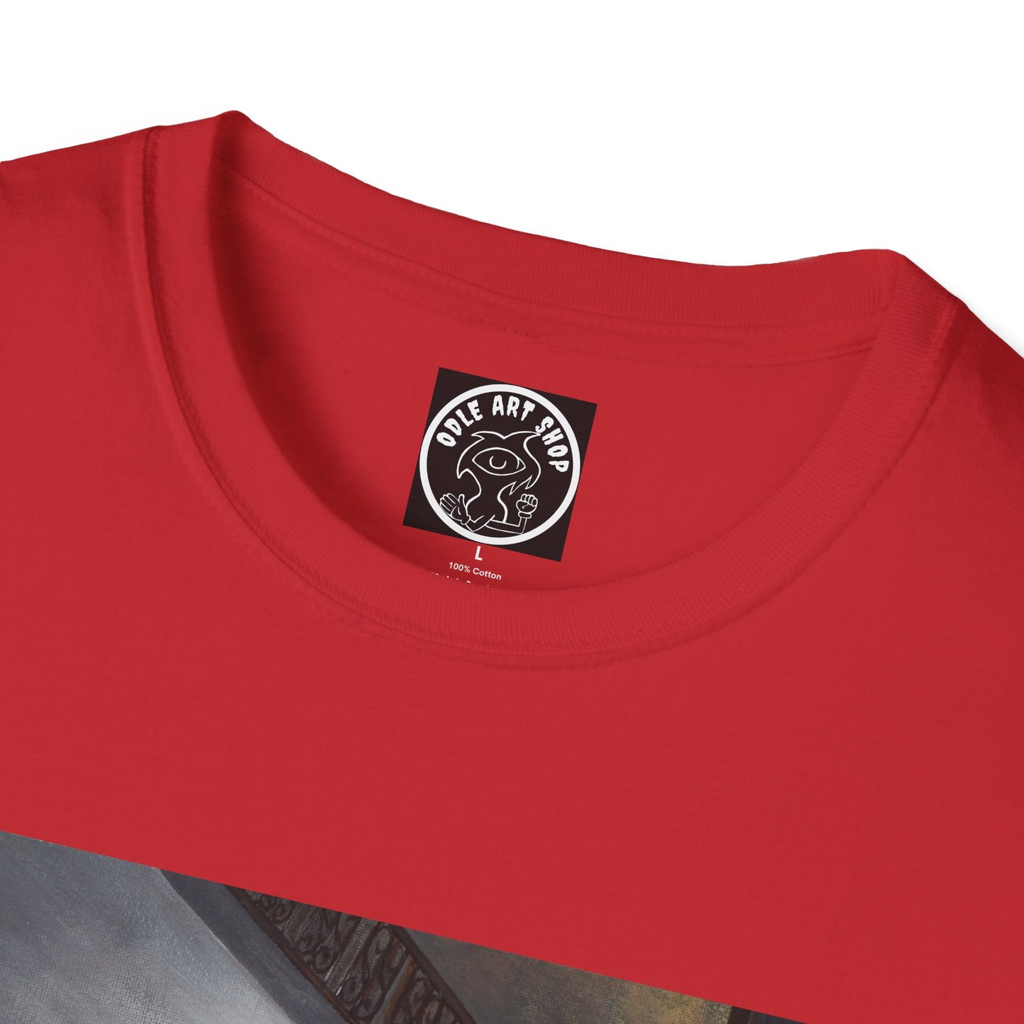 Surreal Spiral Staircase Art T-Shirt — Hand-Painted Room Scene Graphic Tee