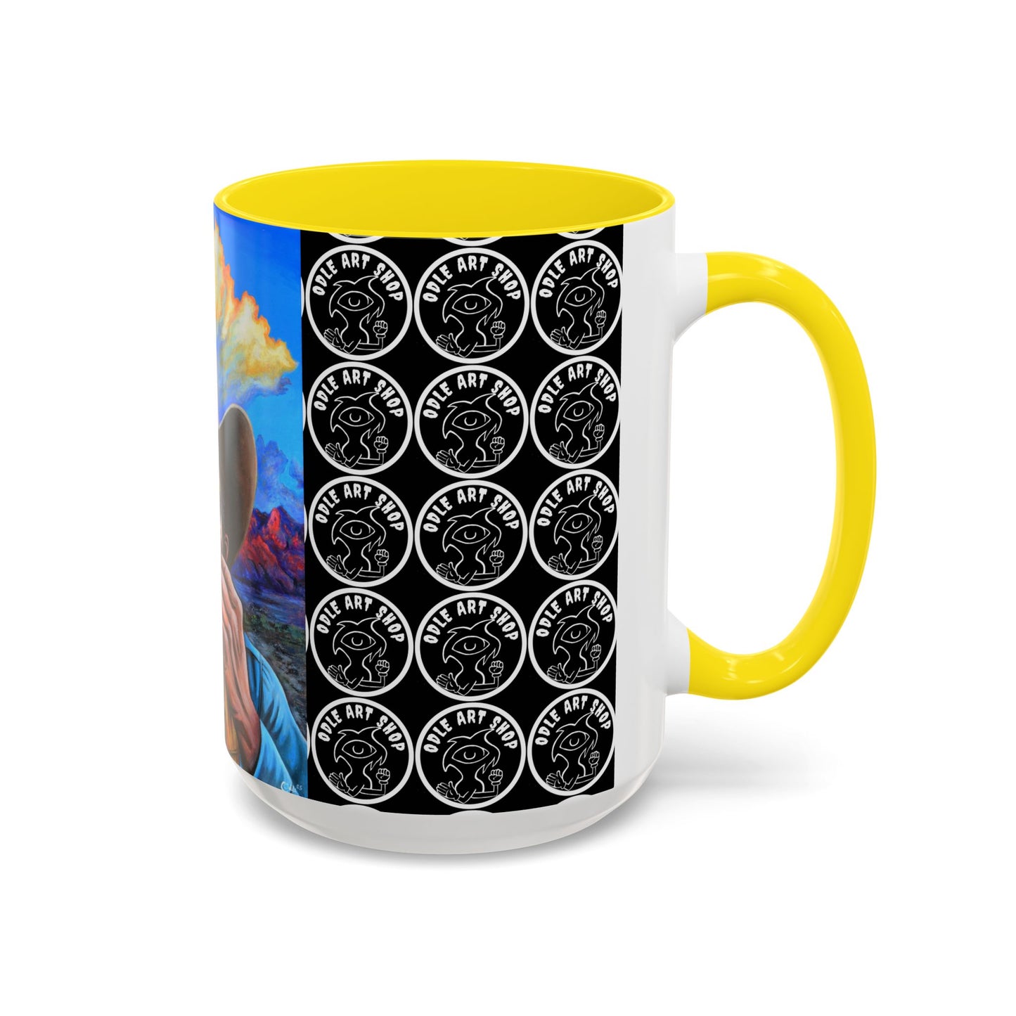 Day of the Dead Accent Coffee Mug, Colorful Skull Design Mug, Halloween Coffee Cup, Unique Art Coffee Mug