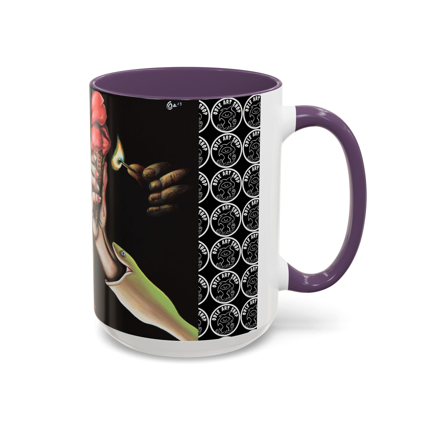 Unique Artistic Accent Coffee Mug with Colorful Ice Cream Design