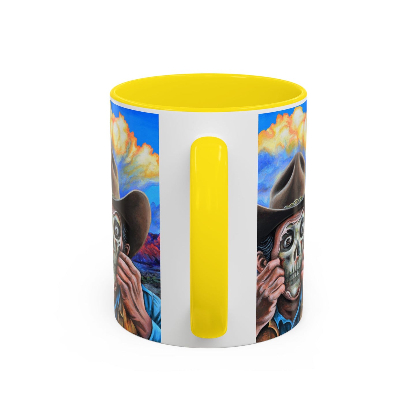 Day of the Dead Accent Coffee Mug, Colorful Skull Design Mug, Halloween Coffee Cup, Gift for Latinos, Unique Art Coffee Mug