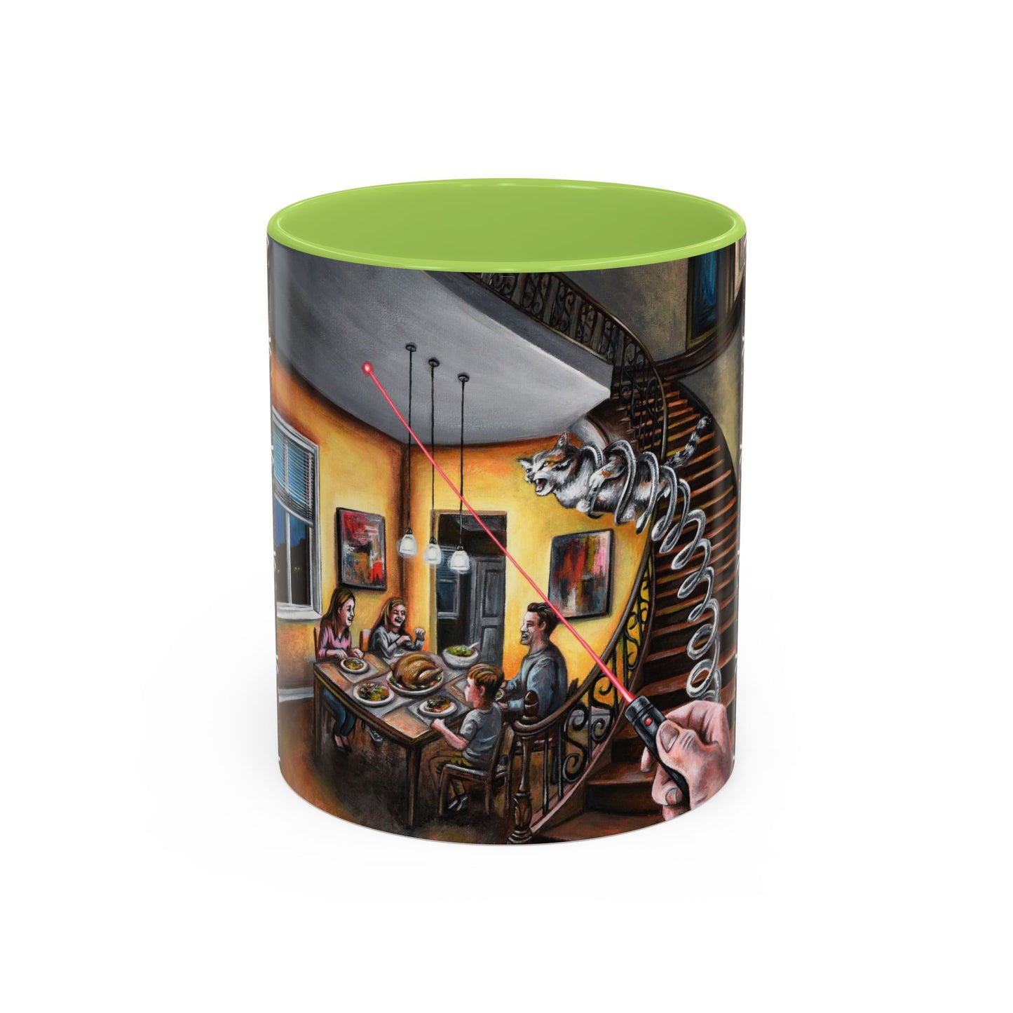 Surreal Dinner Party Accent Coffee Mug — Whimsical Art Coffee Cup (11/15oz)