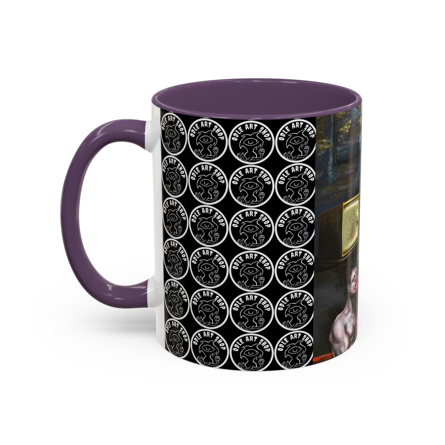 Literary Classics Collage Accent Coffee Mug — Boxing, Butterflies & Dark Forest Art (11/15oz)