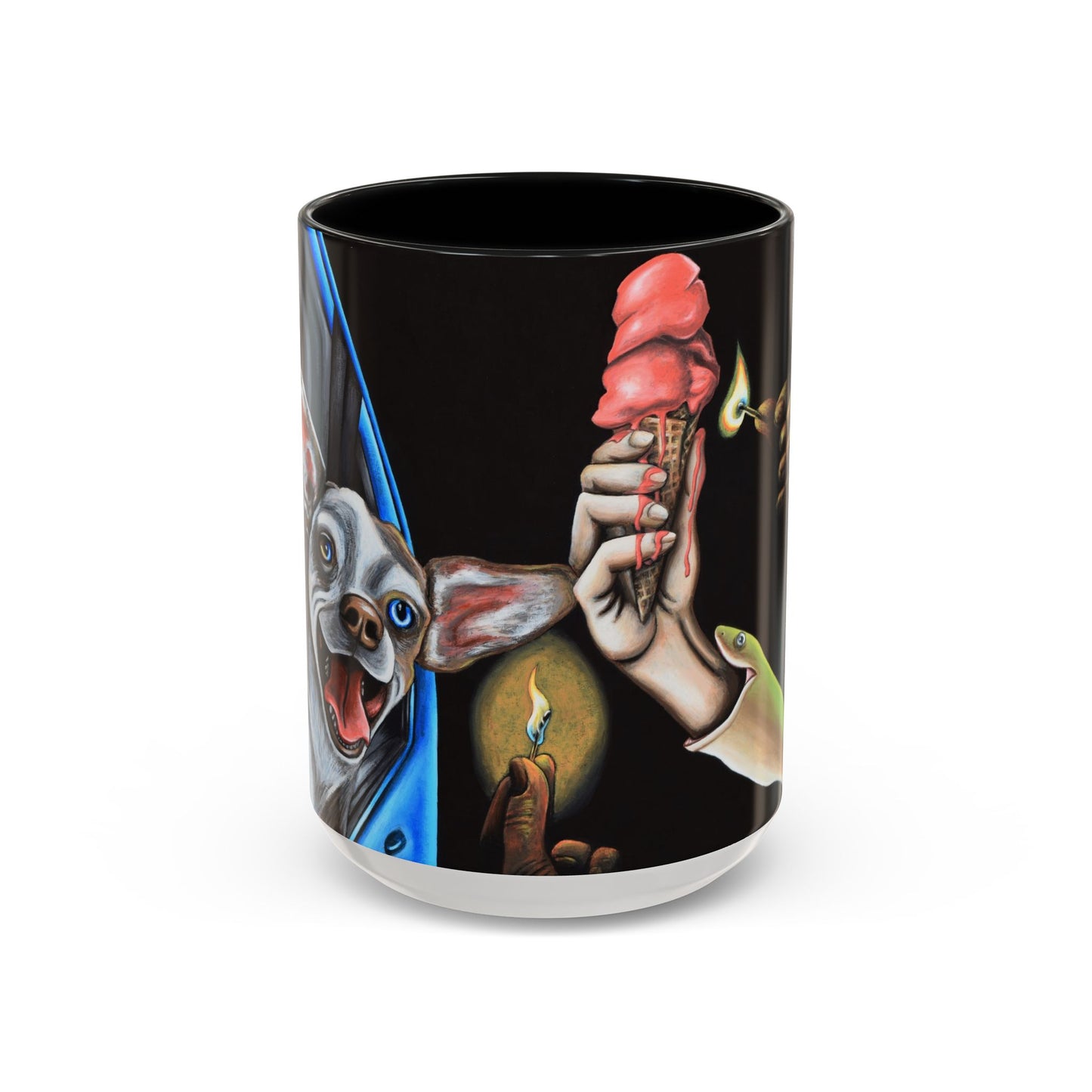Unique Artistic Accent Coffee Mug with Colorful Ice Cream Design
