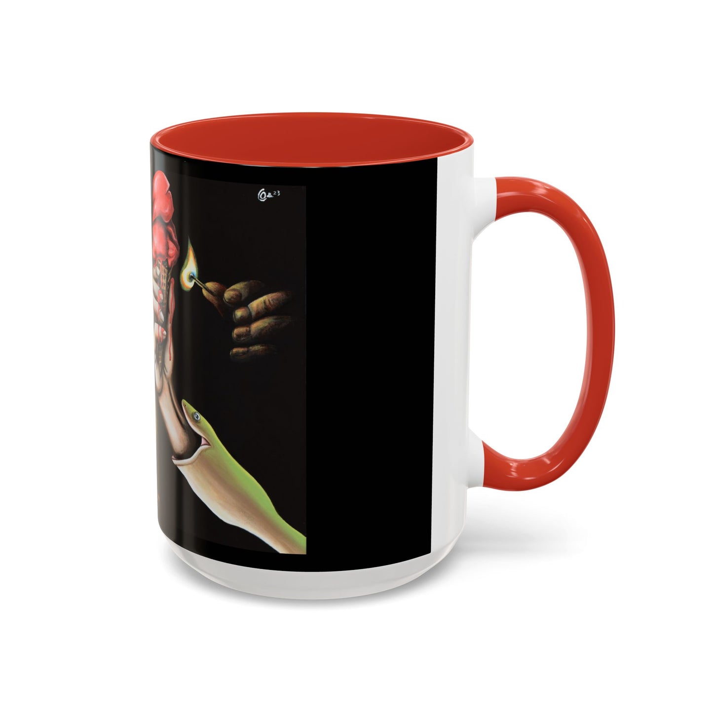 Unique Artistic Accent Coffee Mug with Colorful Ice Cream Design