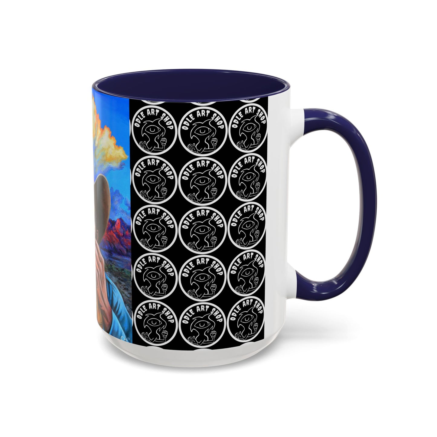 Day of the Dead Accent Coffee Mug, Colorful Skull Design Mug, Halloween Coffee Cup, Unique Art Coffee Mug