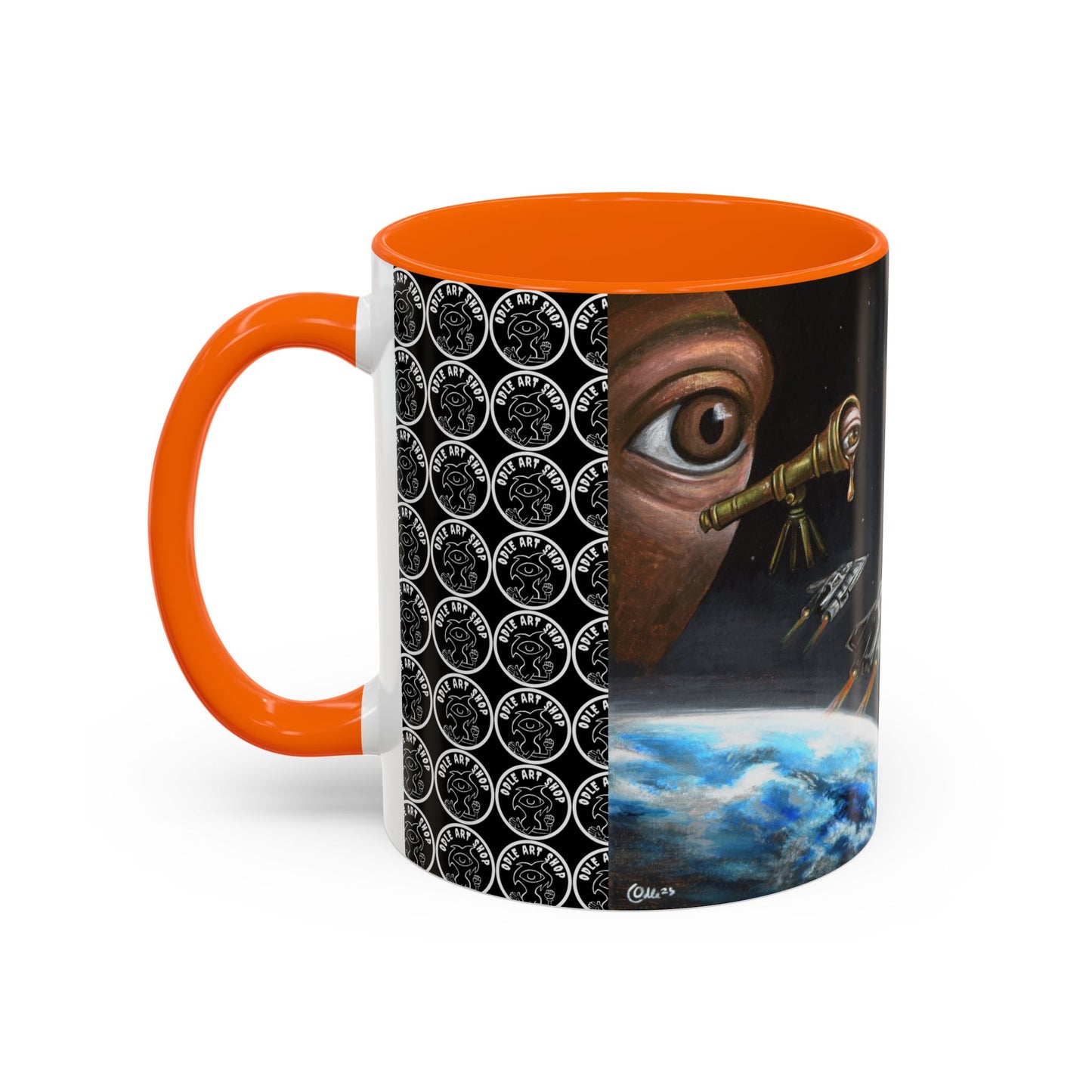 Space Adventure Coffee Mug - Retro Sci‑Fi Crew & Alien Monsters