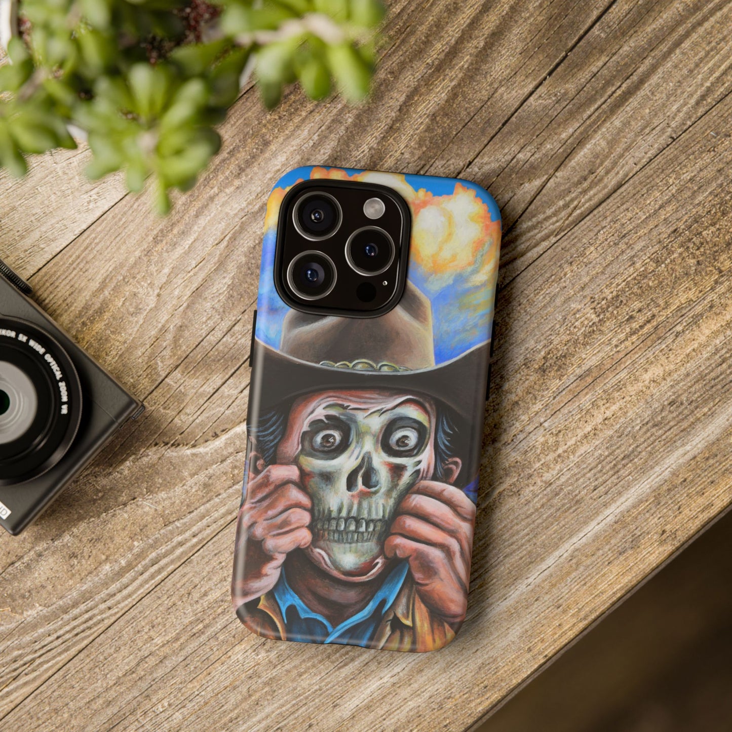 Skull Cowboy Phone Case - Tough Cases with Bold Artwork, Unique Gift for Halloween, Bold Aesthetic, Ideal for Music Lovers, [...]