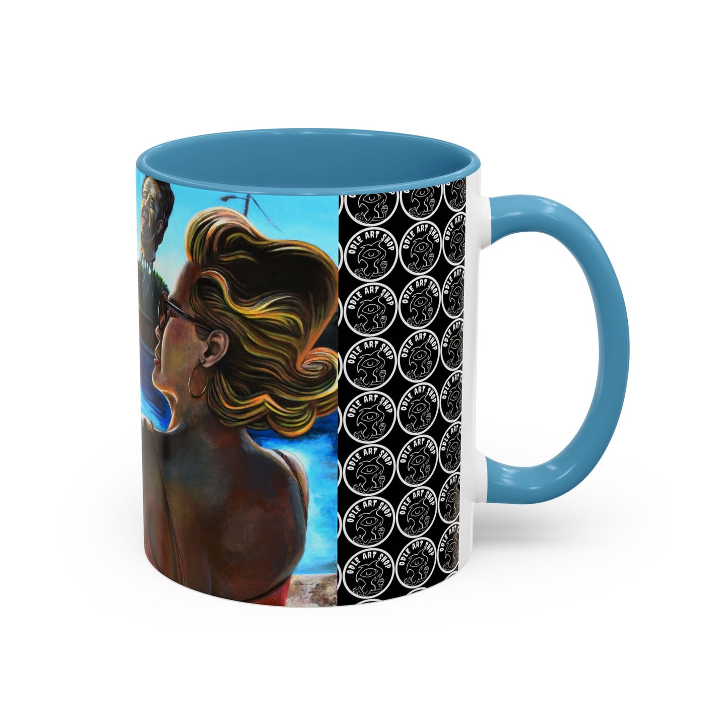 Surreal Poolside Art Coffee Mug — Color Accent 11/15oz