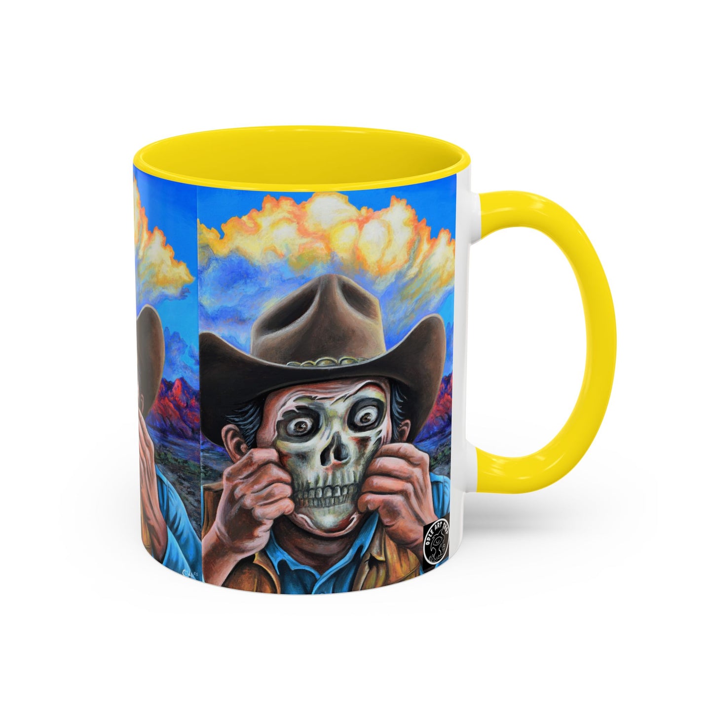 Day of the Dead Accent Coffee Mug, Colorful Skull Design Mug, Halloween Coffee Cup, Gift for Latinos, Unique Art Coffee Mug