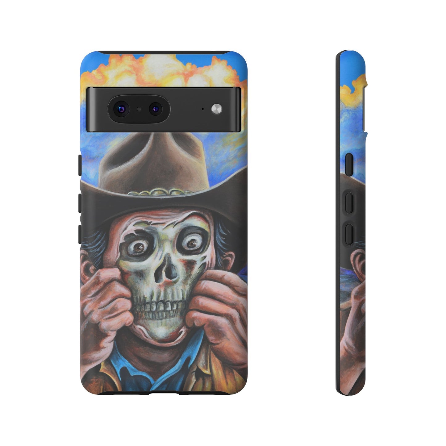 Skull Cowboy Phone Case - Tough Cases with Bold Artwork, Unique Gift for Halloween, Bold Aesthetic, Ideal for Music Lovers, [...]