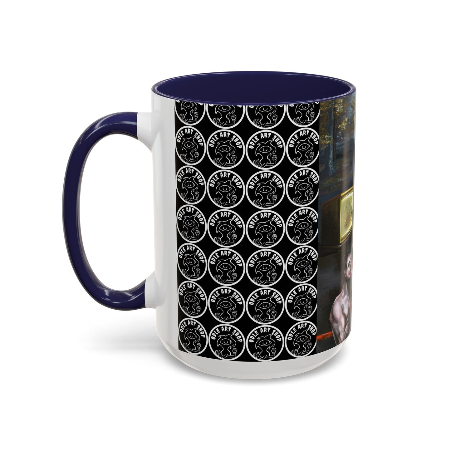 Literary Classics Collage Accent Coffee Mug — Boxing, Butterflies & Dark Forest Art (11/15oz)