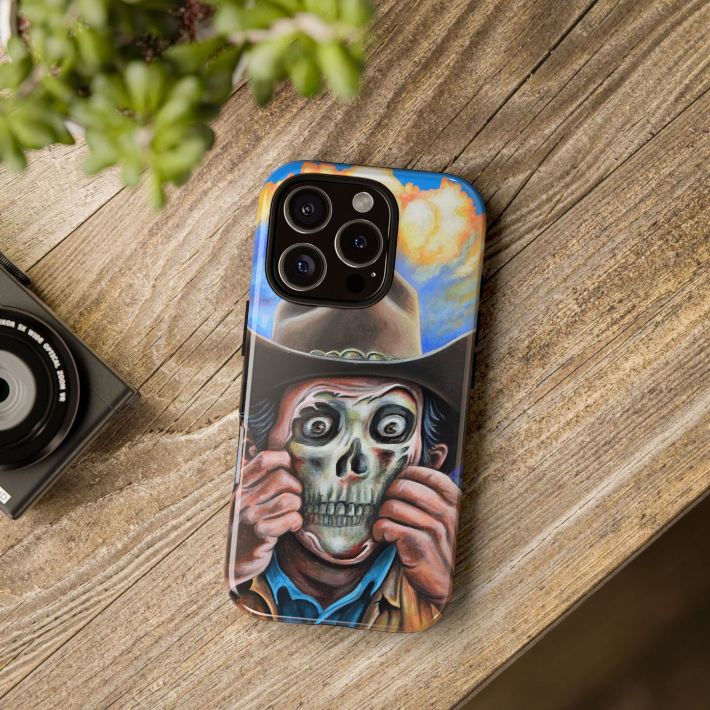 Skull Cowboy Phone Case - Tough Cases with Bold Artwork, Unique Gift for Halloween, Bold Aesthetic, Ideal for Music Lovers, [...]