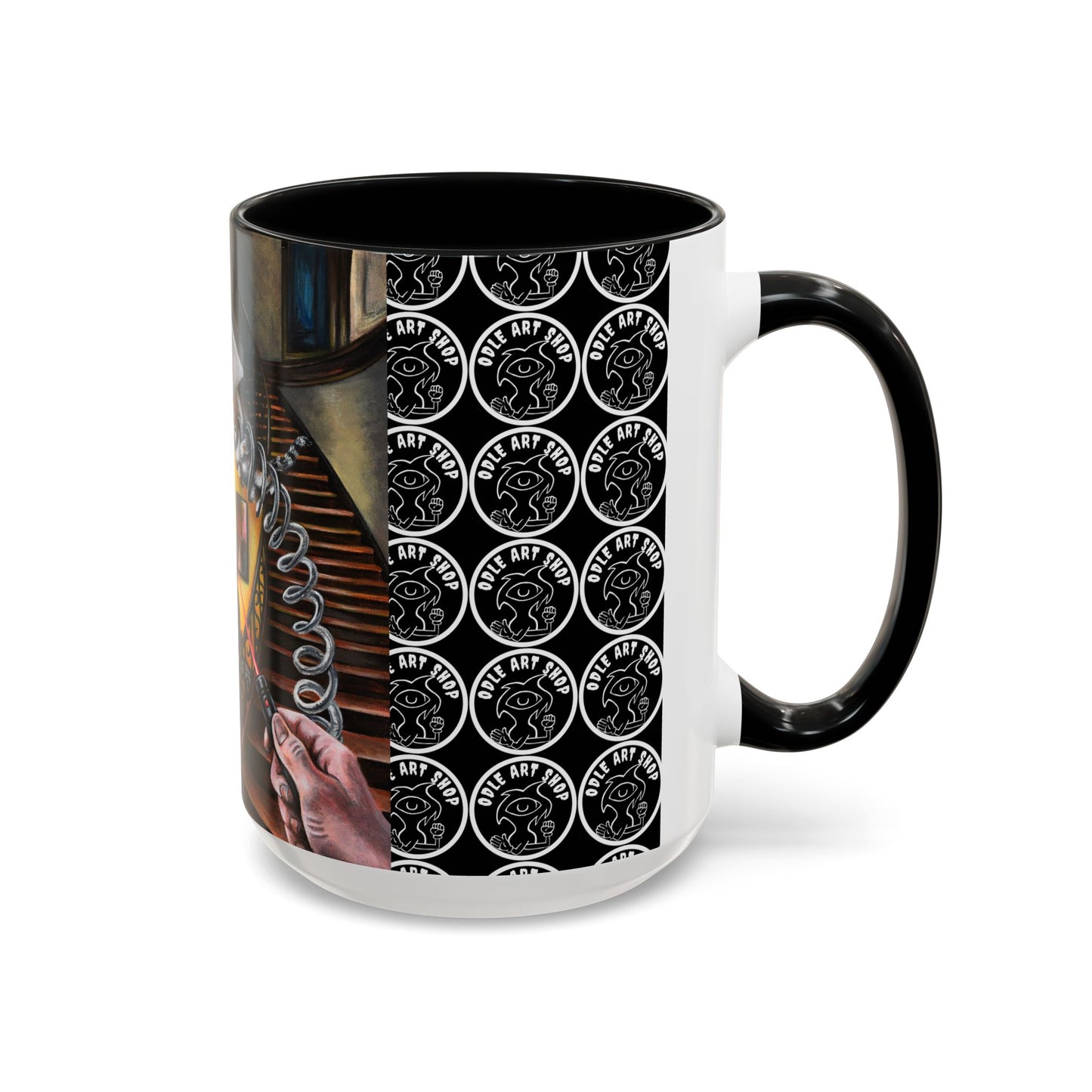 Surreal Dinner Party Accent Coffee Mug — Whimsical Art Coffee Cup (11/15oz)