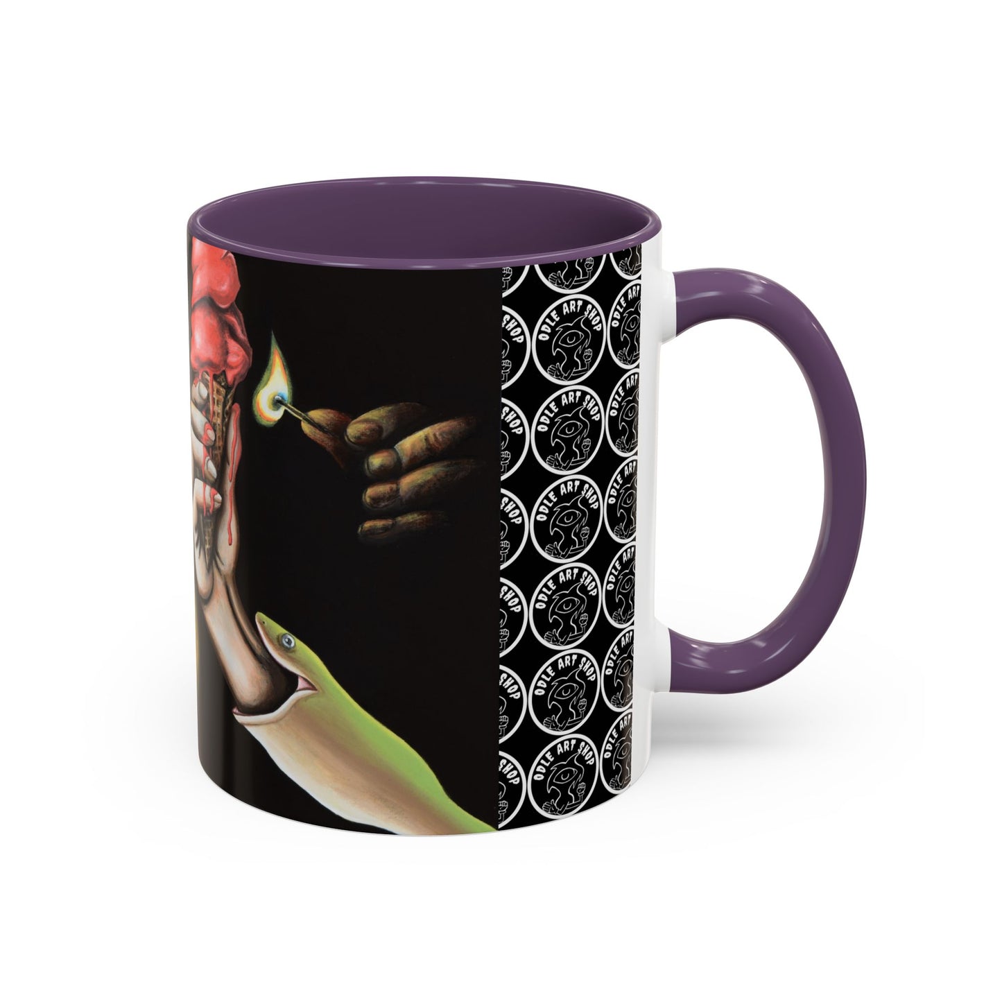 Unique Artistic Accent Coffee Mug with Colorful Ice Cream Design