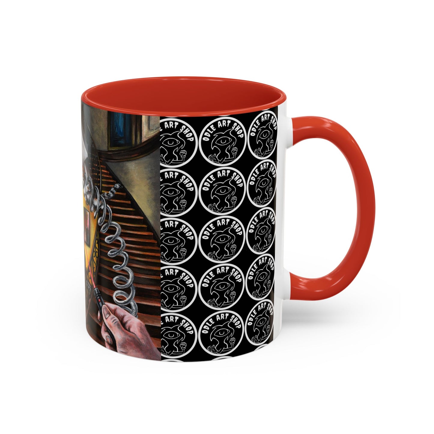 Surreal Dinner Party Accent Coffee Mug — Whimsical Art Coffee Cup (11/15oz)