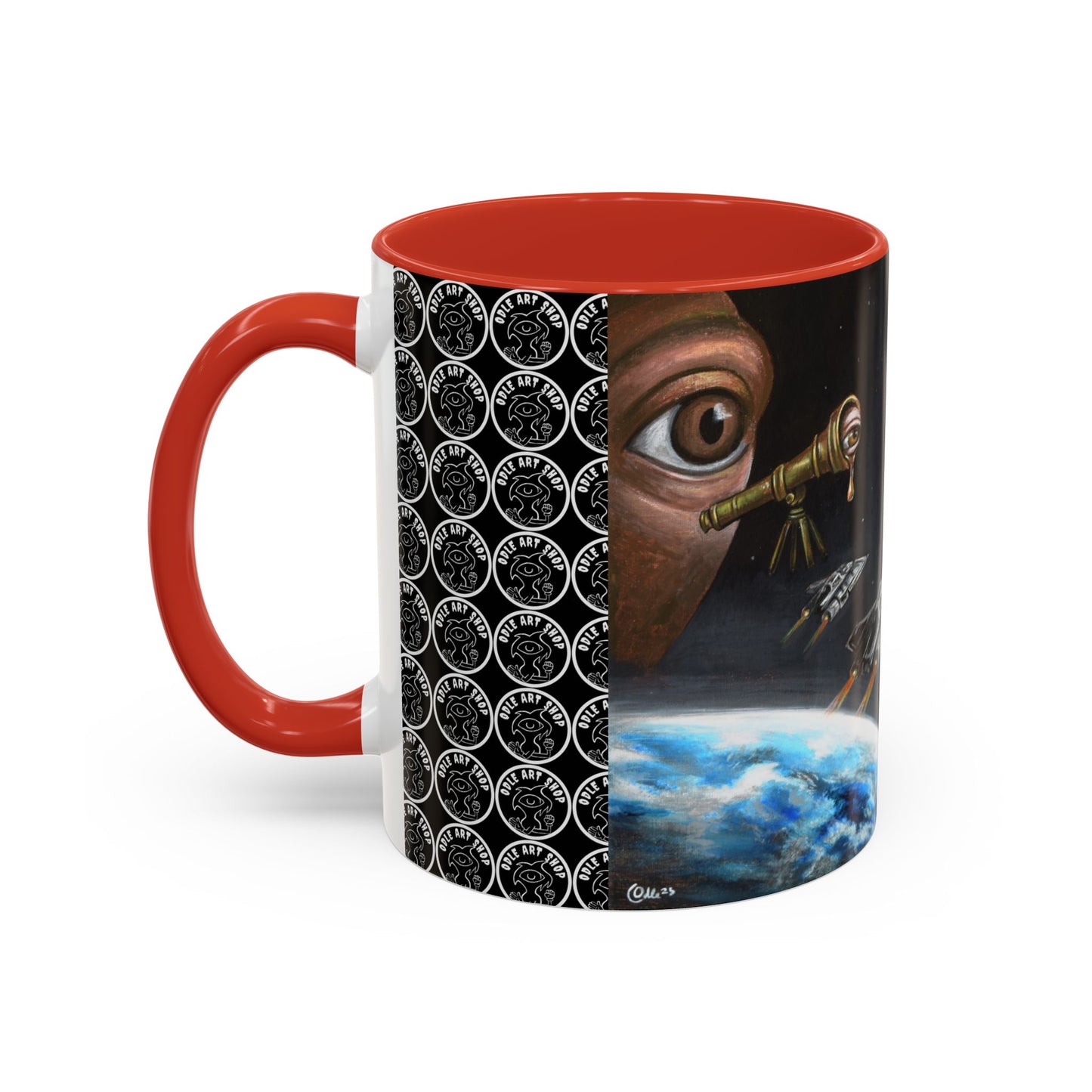 Space Adventure Coffee Mug - Retro Sci‑Fi Crew & Alien Monsters