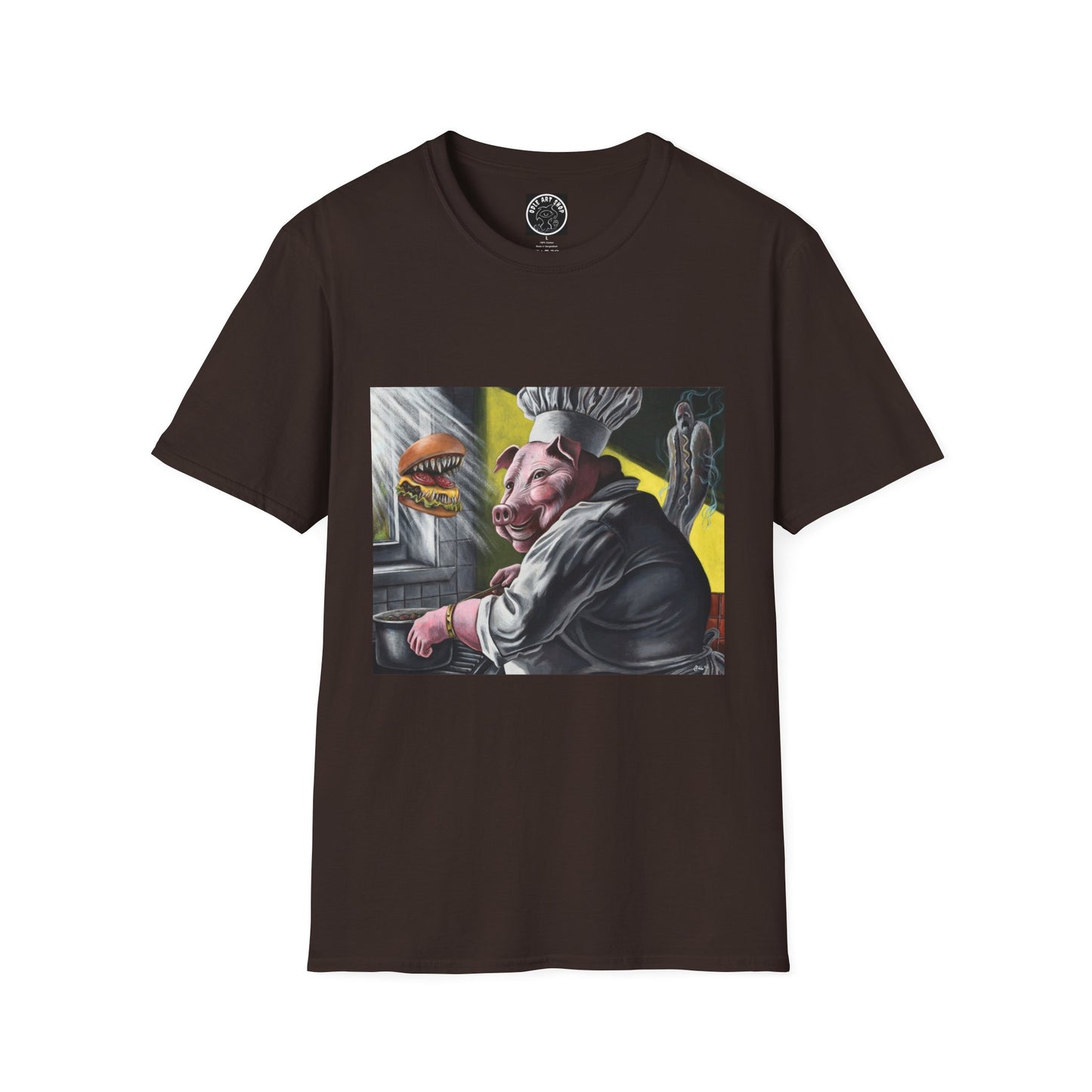 T-Shirt — Surreal Chef Pig Illustration Graphic Tee