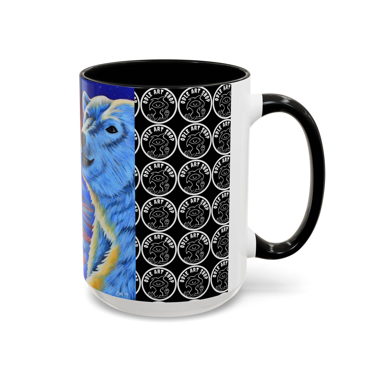 Vibrant Polar Art Coffee Mug | Fun Winter Beverage Cup, Holiday Gift, Unique Decor, Colorful Drinkware, Snowman Design