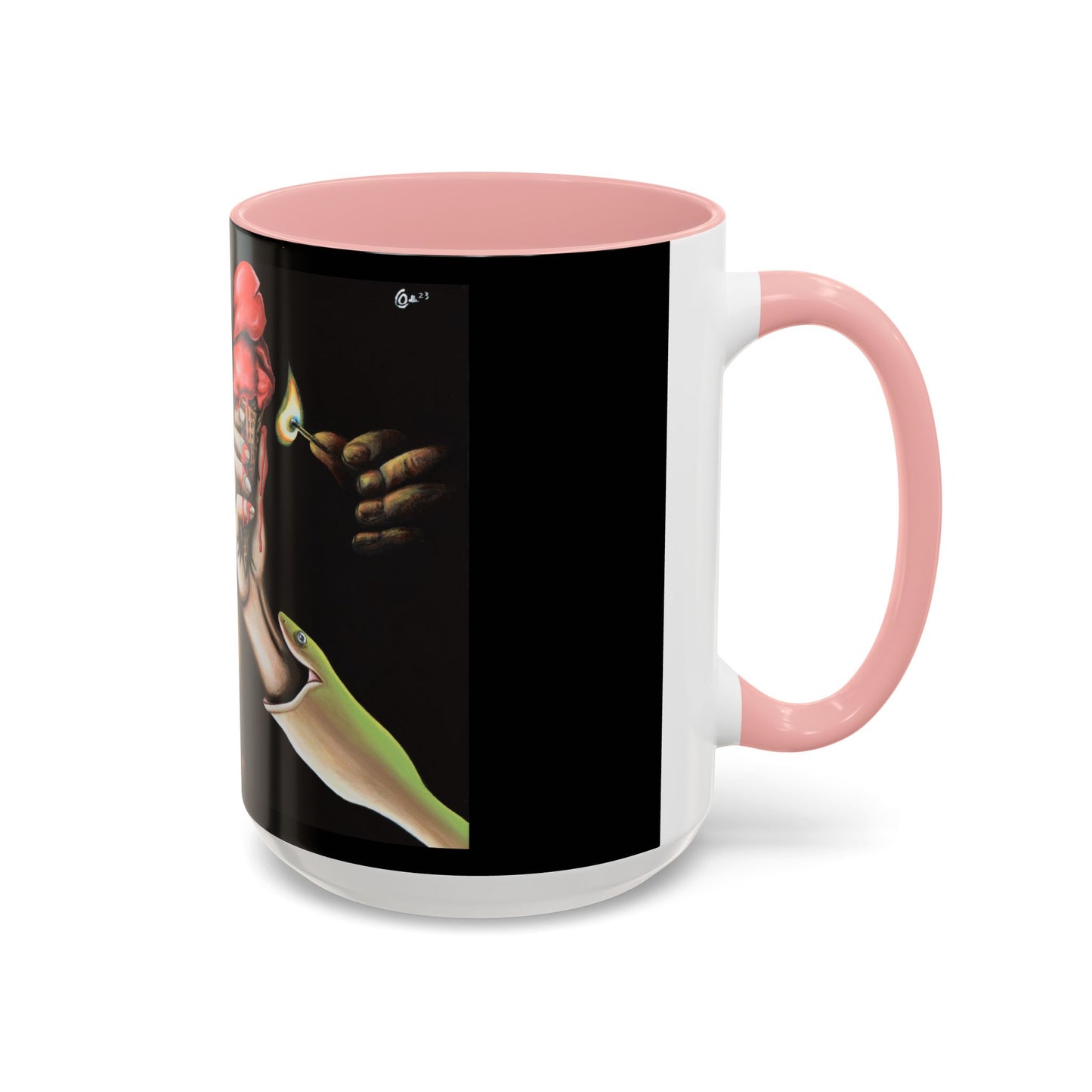 Unique Artistic Accent Coffee Mug with Colorful Ice Cream Design
