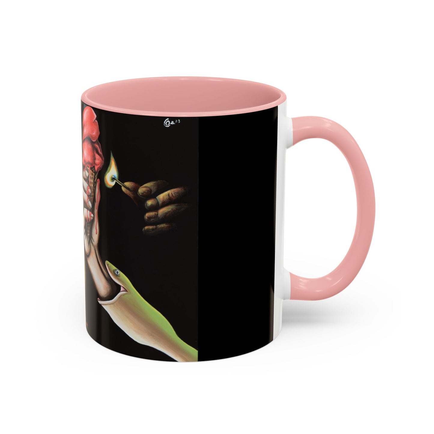 Unique Artistic Accent Coffee Mug with Colorful Ice Cream Design