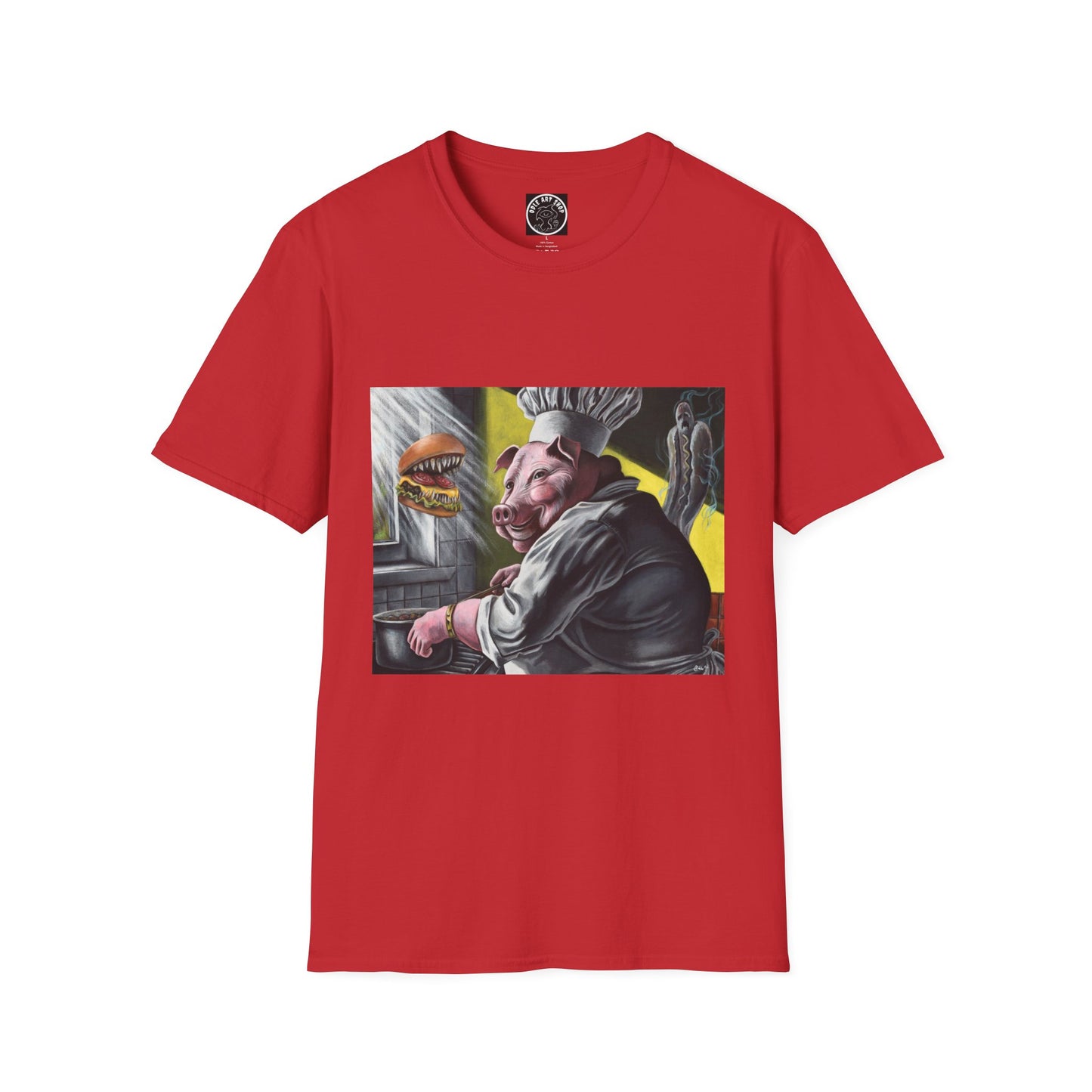 T-Shirt — Surreal Chef Pig Illustration Graphic Tee