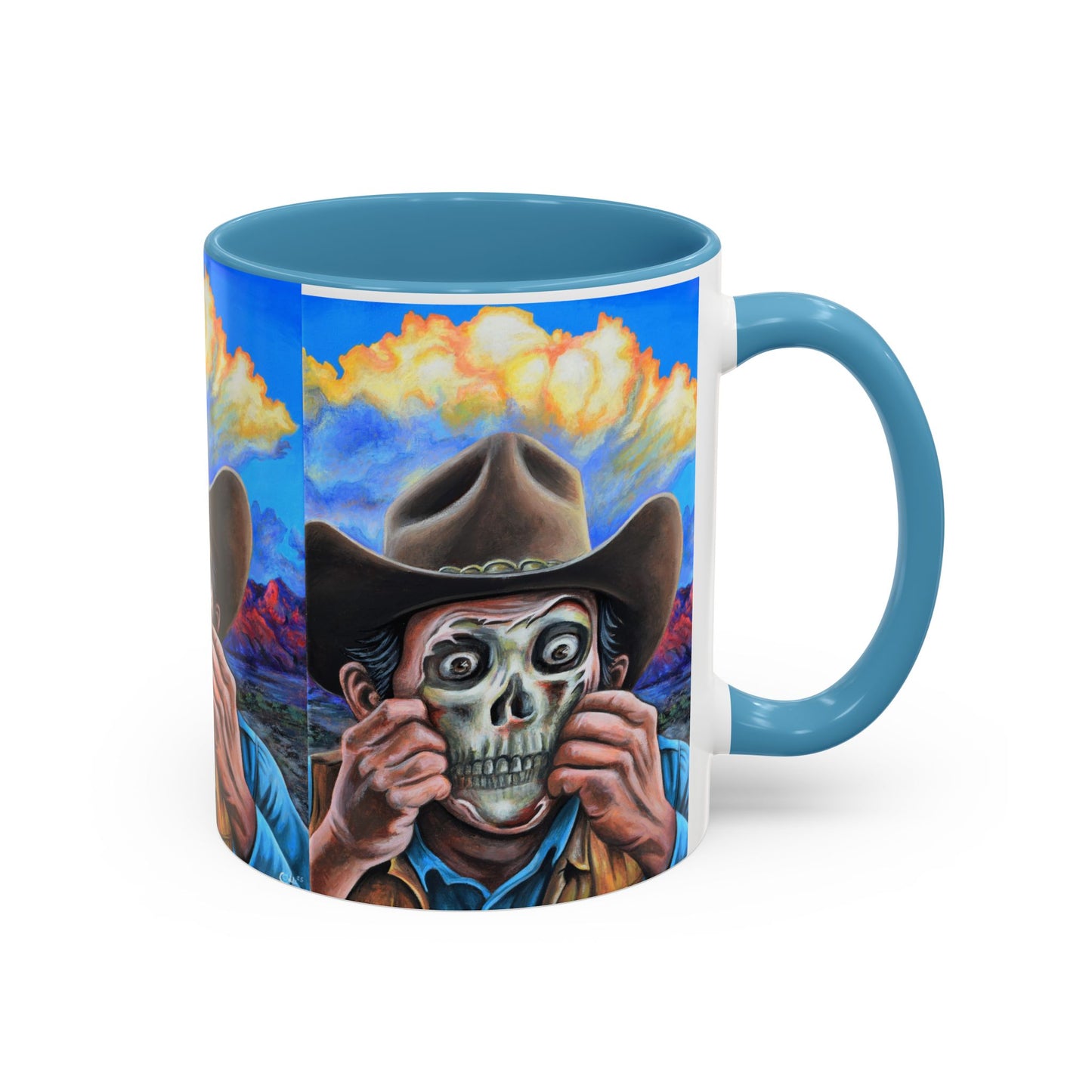 Day of the Dead Accent Coffee Mug, Colorful Skull Design Mug, Halloween Coffee Cup, Gift for Latinos, Unique Art Coffee Mug