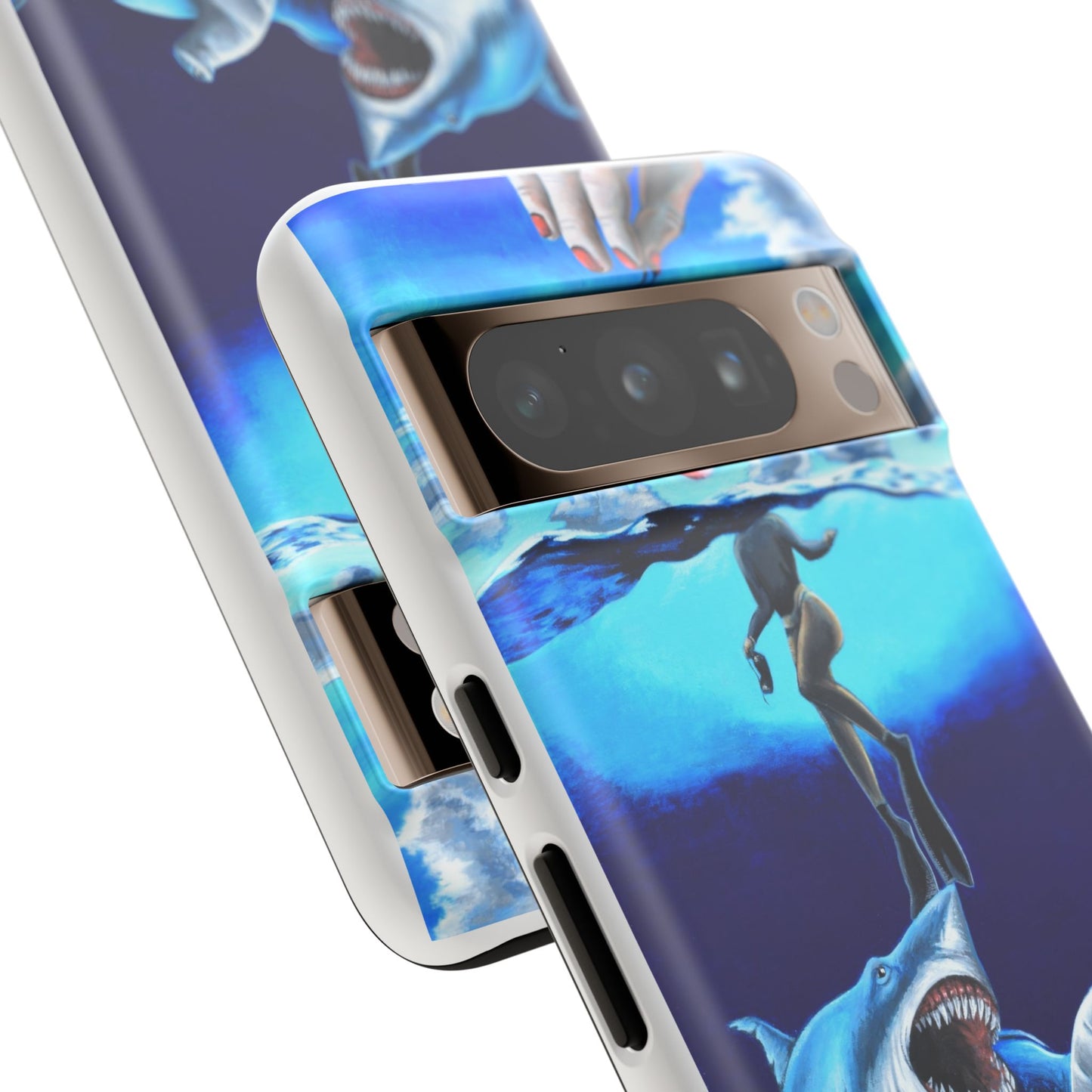 Shark Art Phone Case - Tough Cases, Unique Phone Accessories, Ocean-Inspired Gift, Underwater Art, Fun Phone Cover, Beach Lover Gift