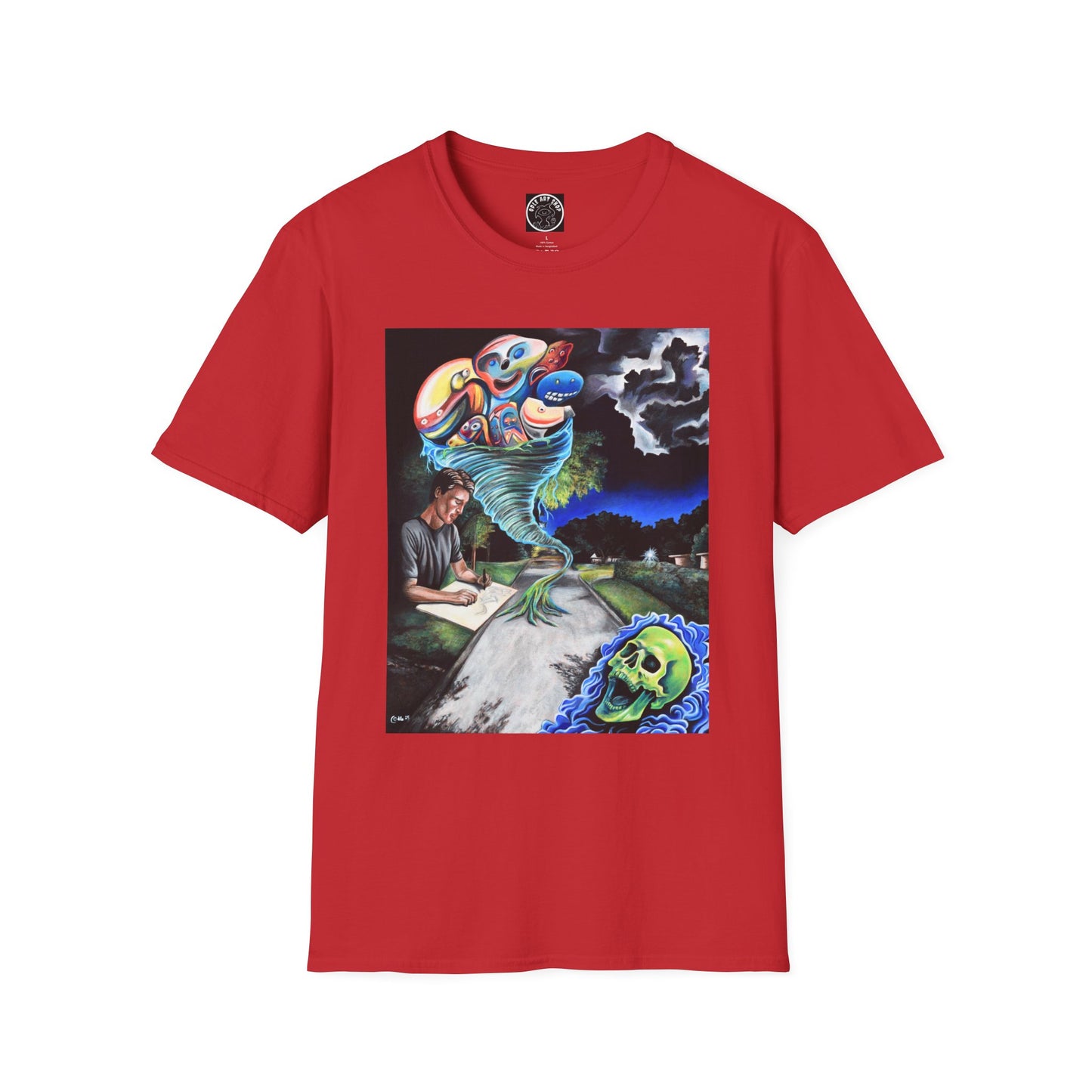 Artistic Unisex Softstyle T-Shirt with Unique Graphic Design, Casual Wear, Graphic Tee, Gift for Art Lovers, Comfortable & Stylish